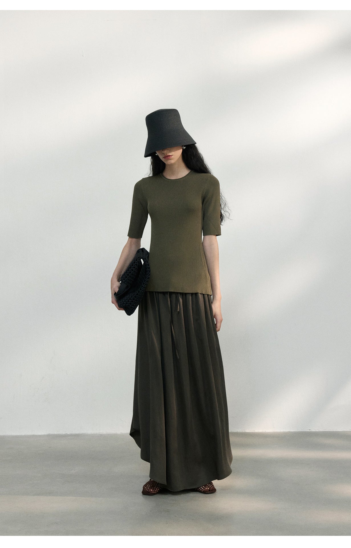 Back Cut-Out Ribbed Knit Top