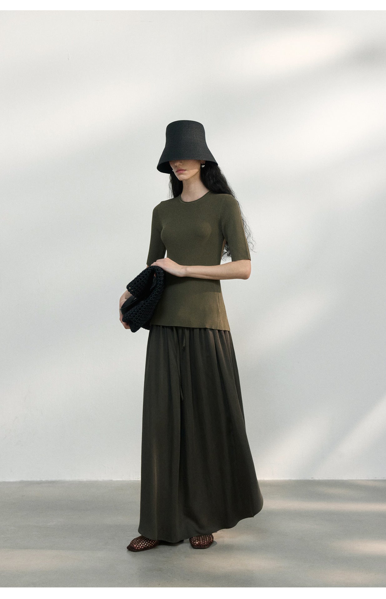 Back Cut-Out Ribbed Knit Top