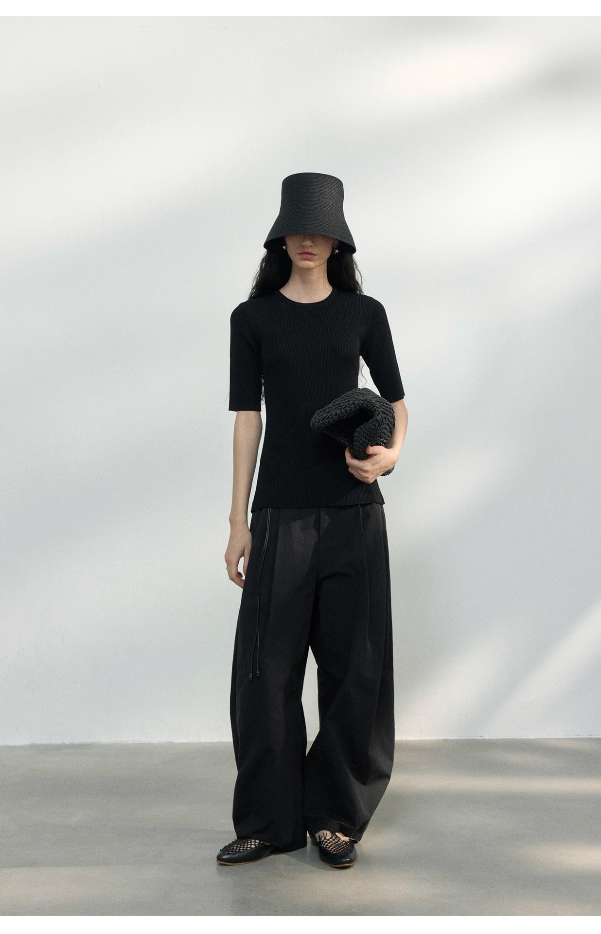 Back Cut-Out Ribbed Knit Top
