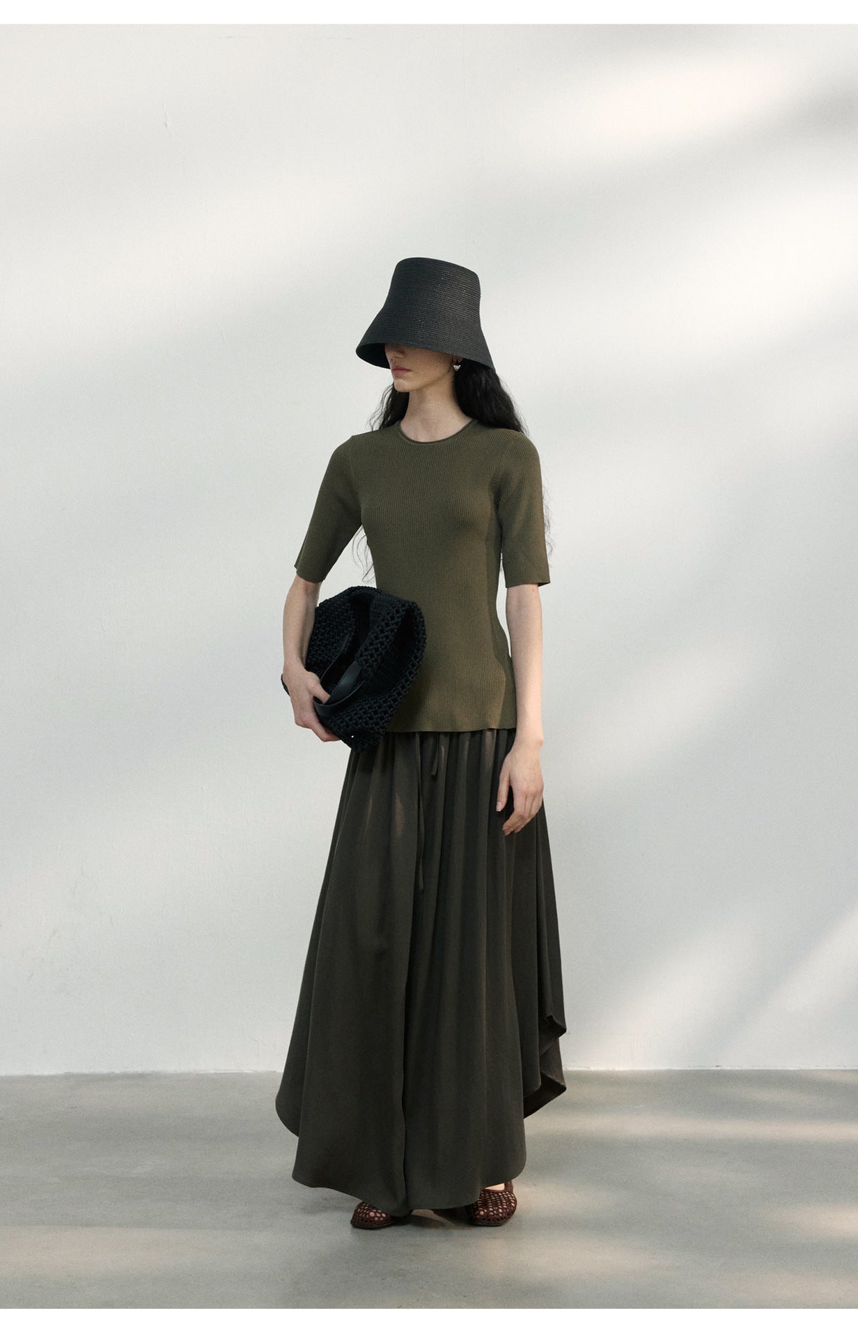 Back Cut-Out Ribbed Knit Top