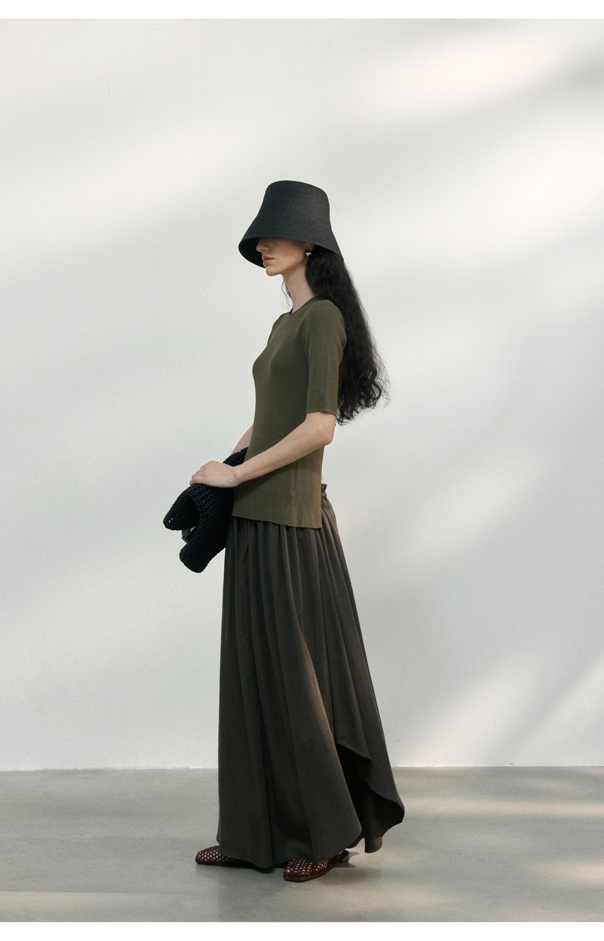 Back Cut-Out Ribbed Knit Top