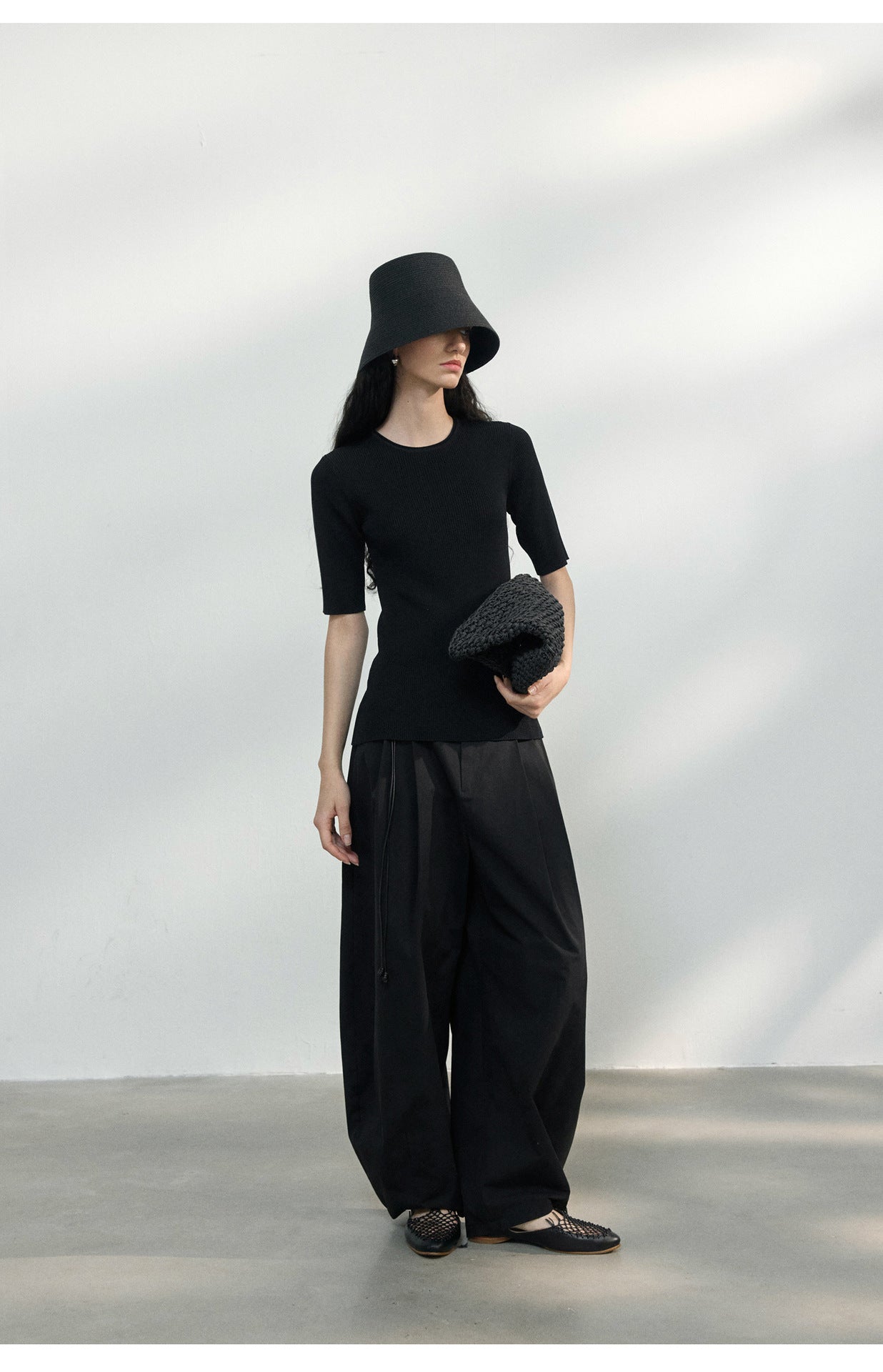 Back Cut-Out Ribbed Knit Top