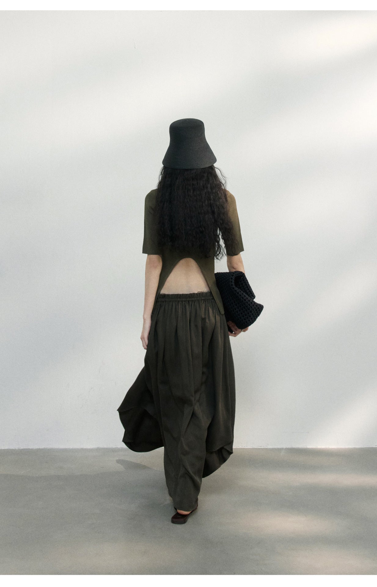Back Cut-Out Ribbed Knit Top