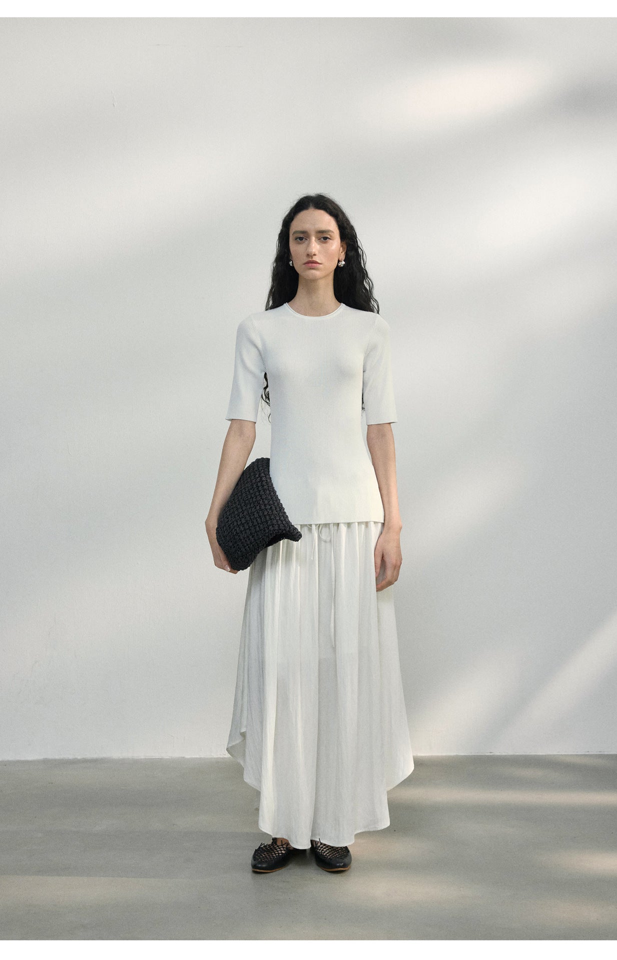 Back Cut-Out Ribbed Knit Top