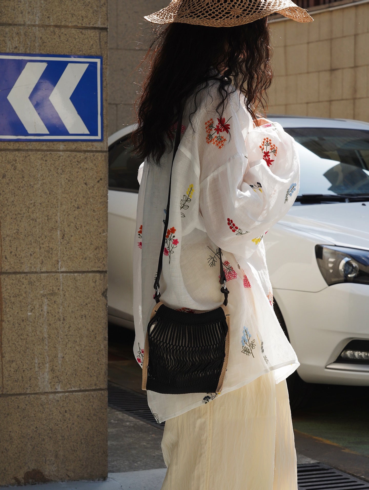 Embroidered Botanical Sheer Shirt