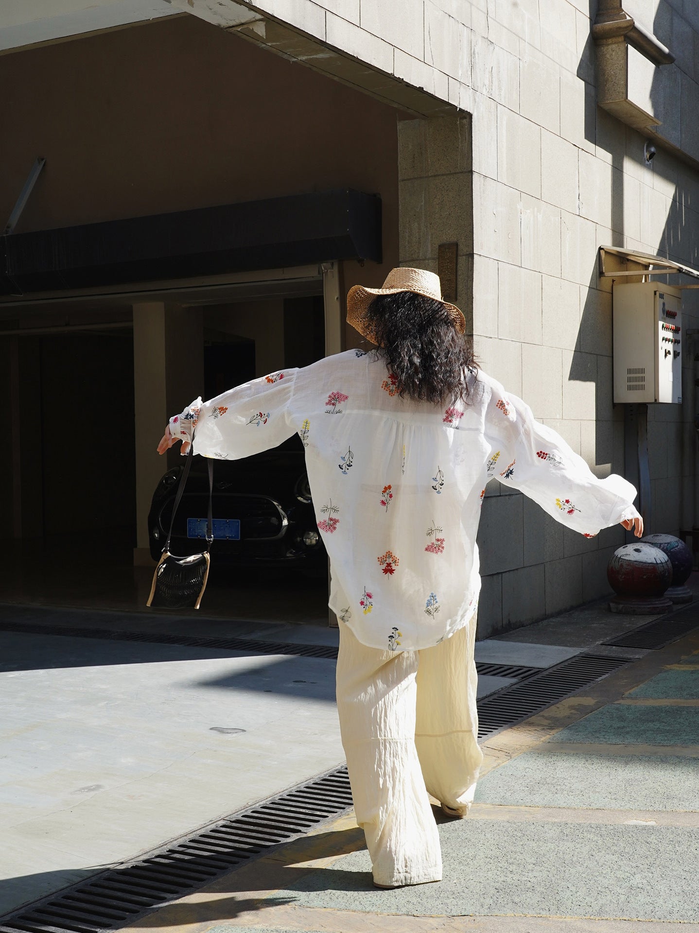 Embroidered Botanical Sheer Shirt