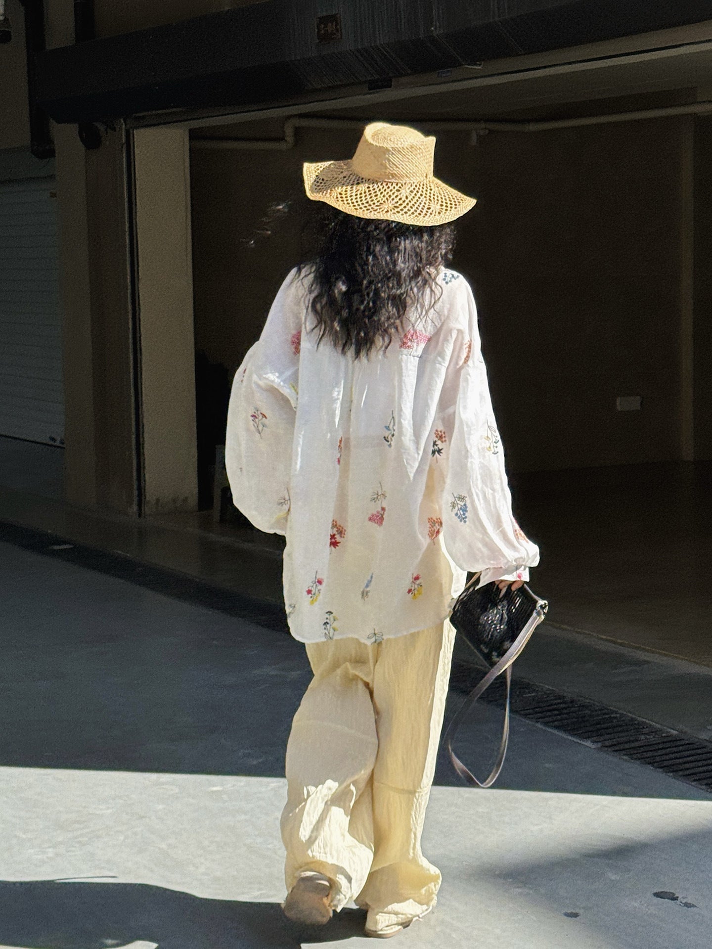 Embroidered Botanical Sheer Shirt