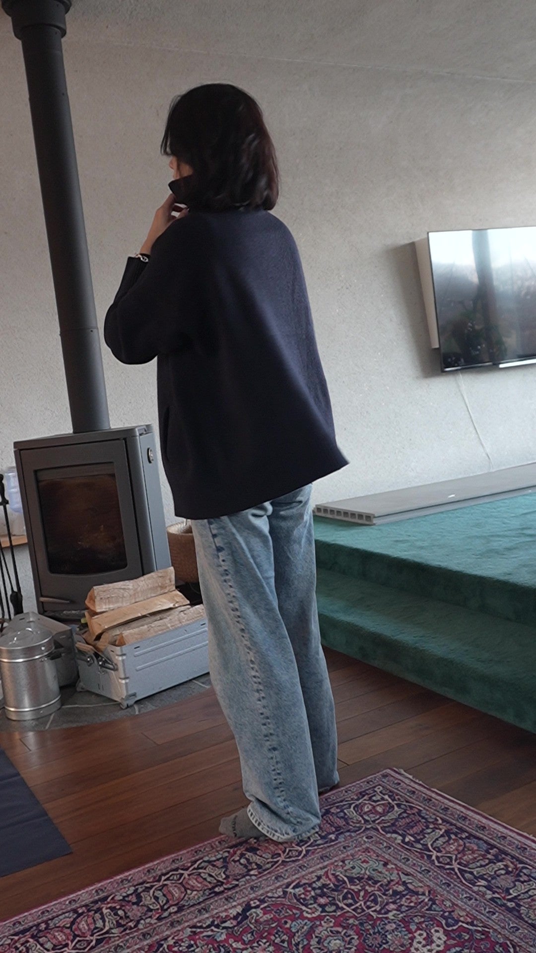 Structured Zip-up knit jacket