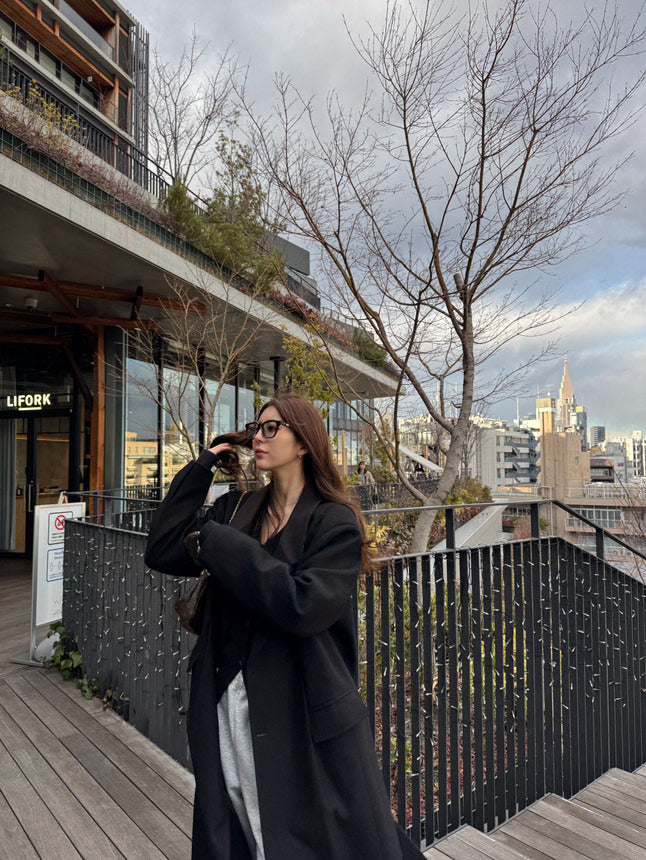 Notched Collar Wool blended Coat