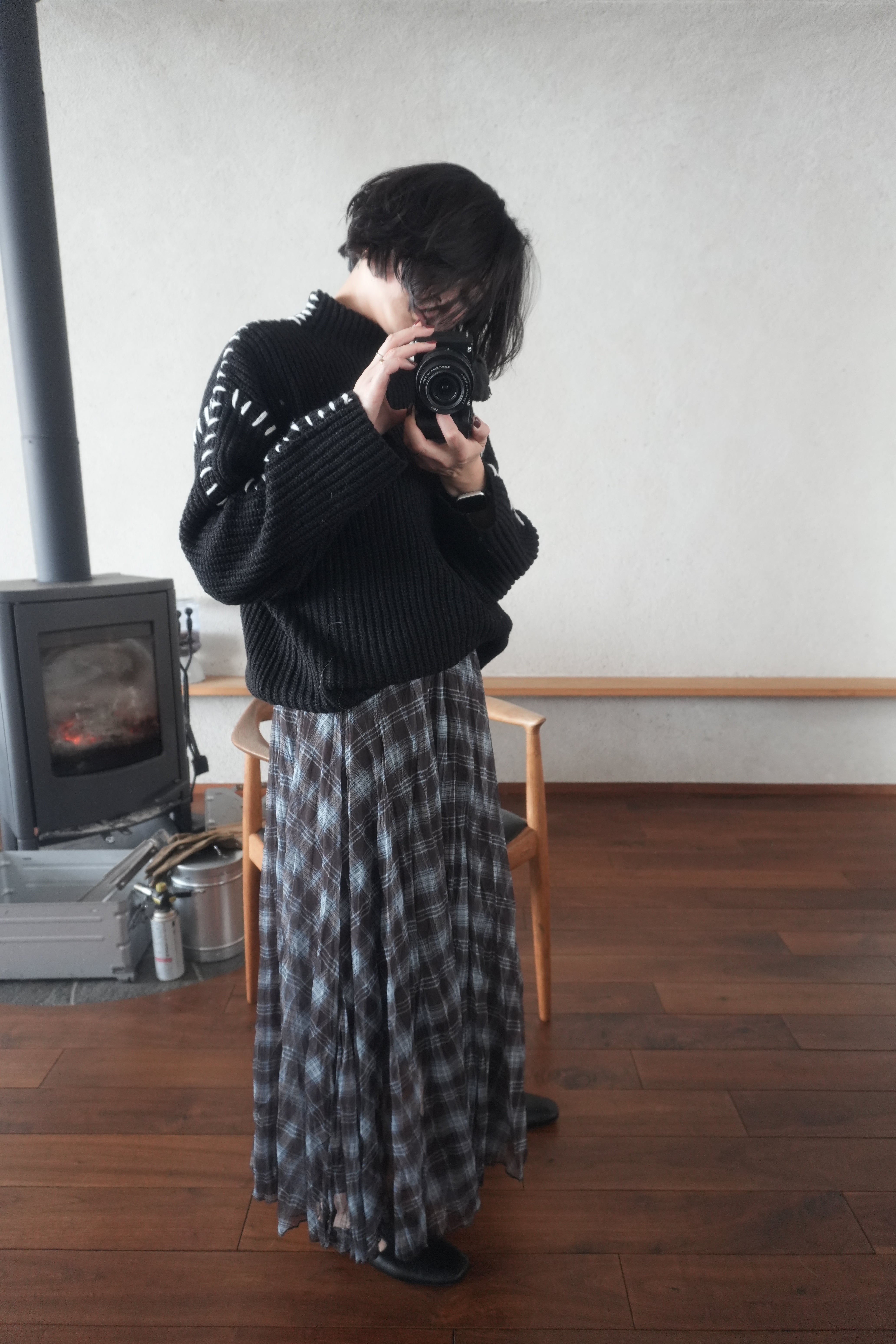 Contrast Stitch Knit Pullover