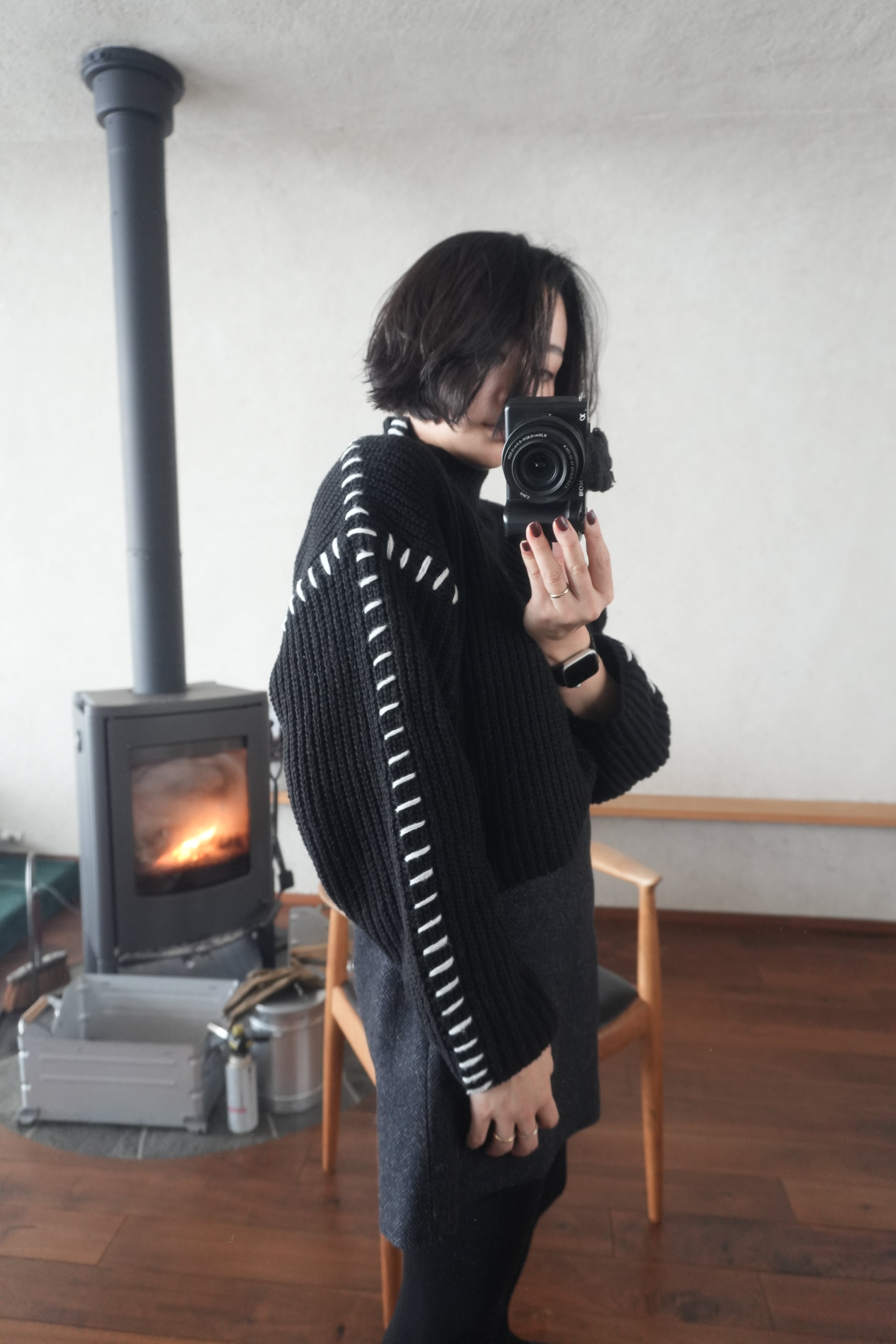 Contrast Stitch Knit Pullover