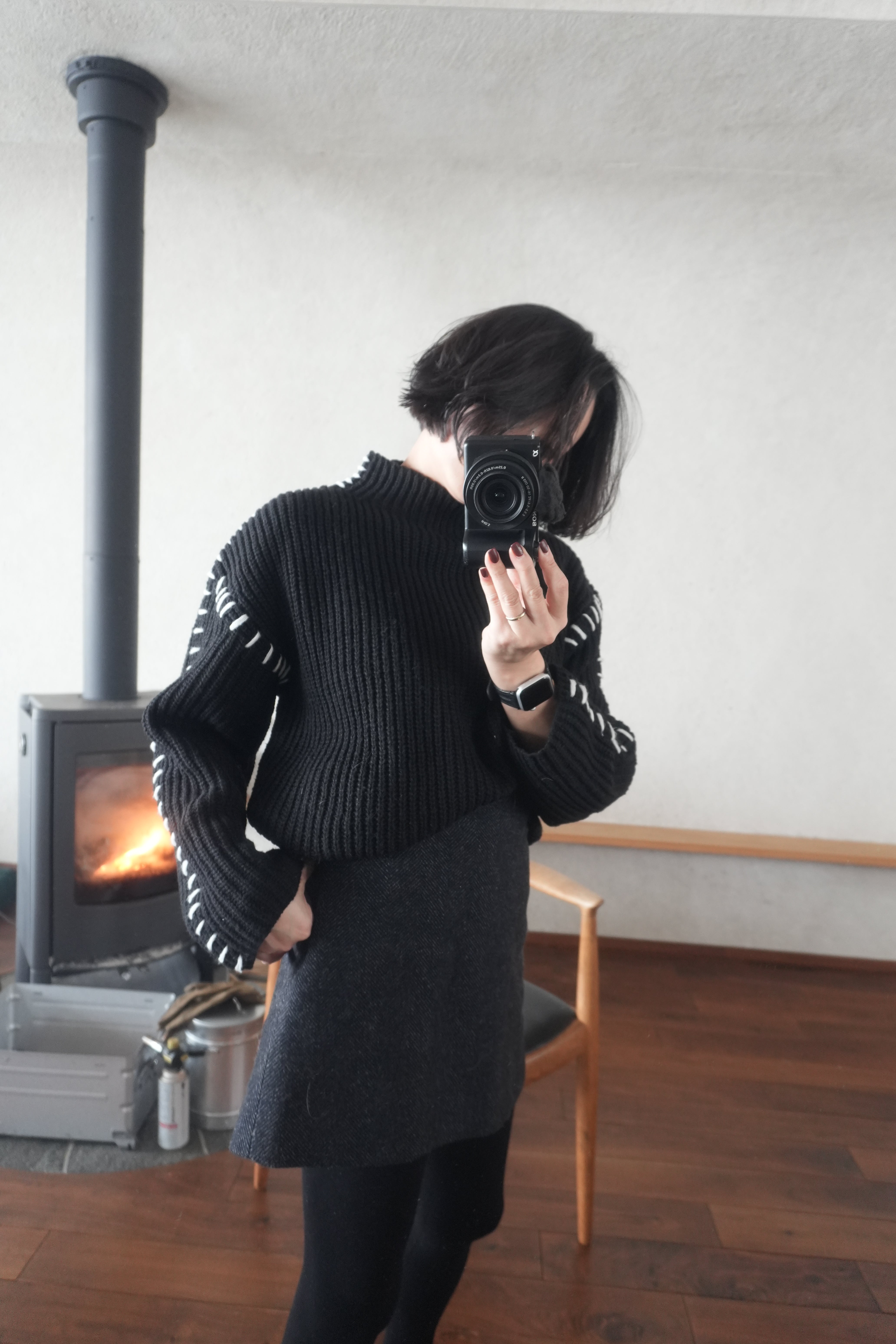 Contrast Stitch Knit Pullover