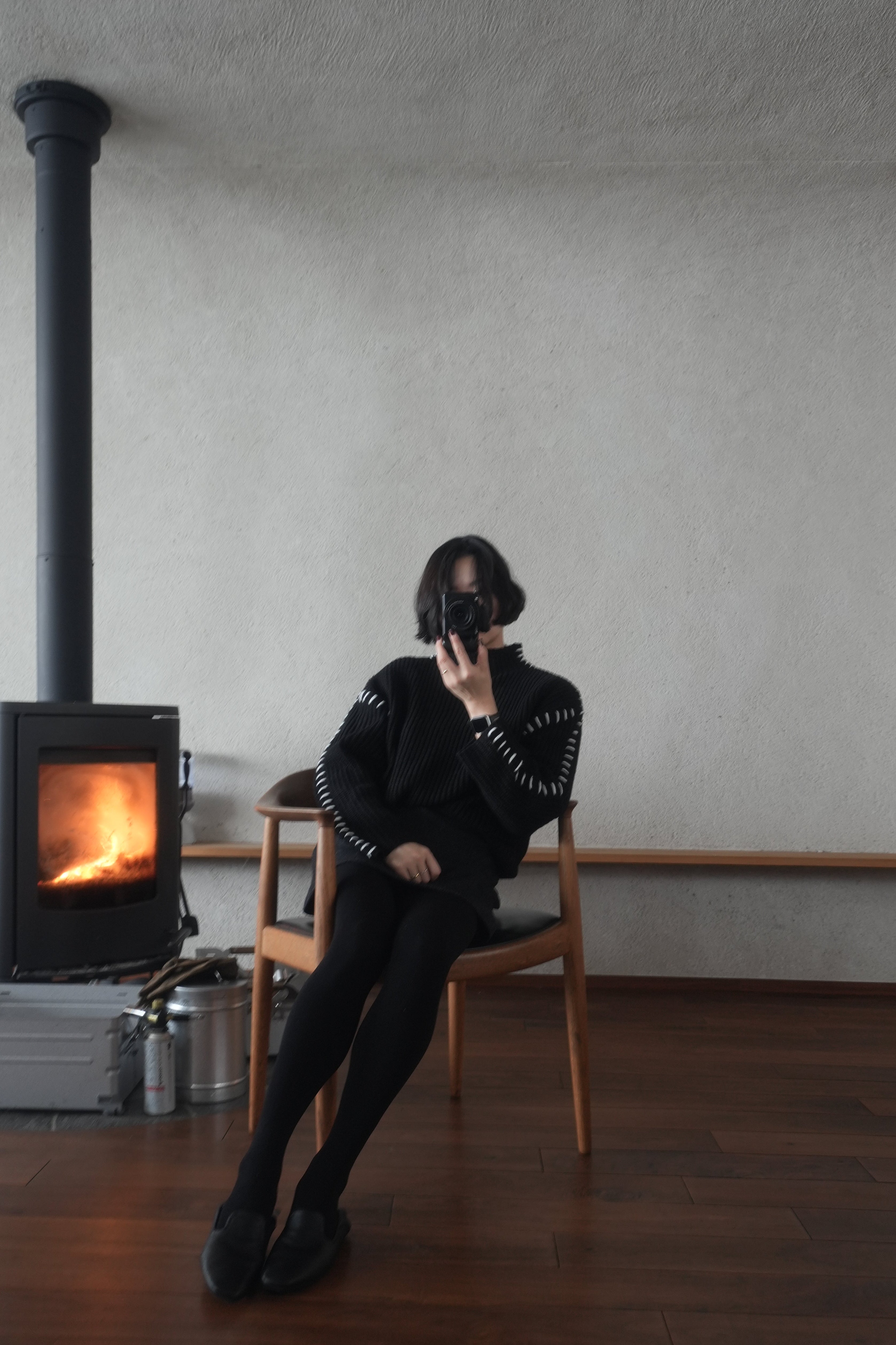 Contrast Stitch Knit Pullover