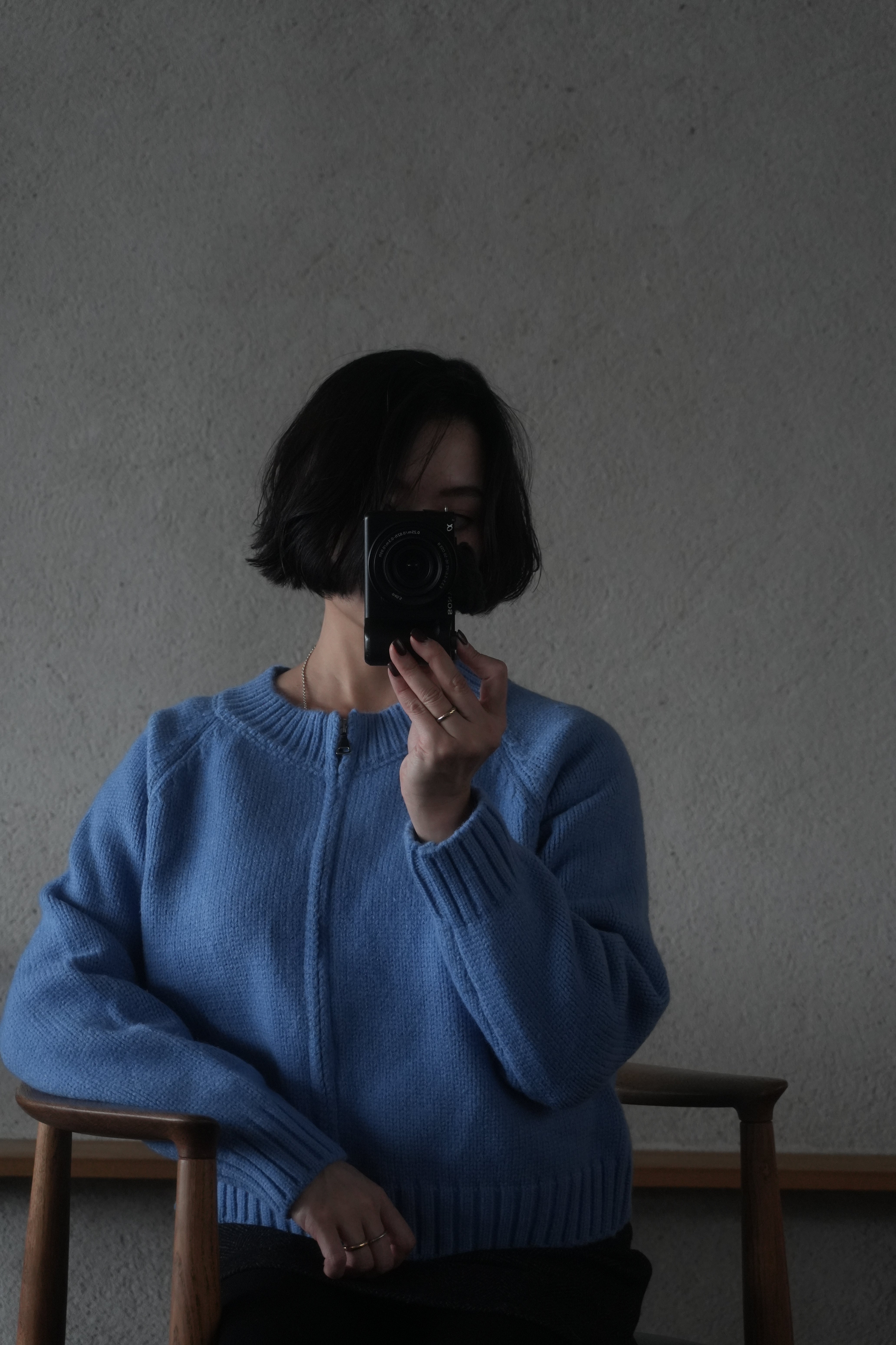 Blue zip knit