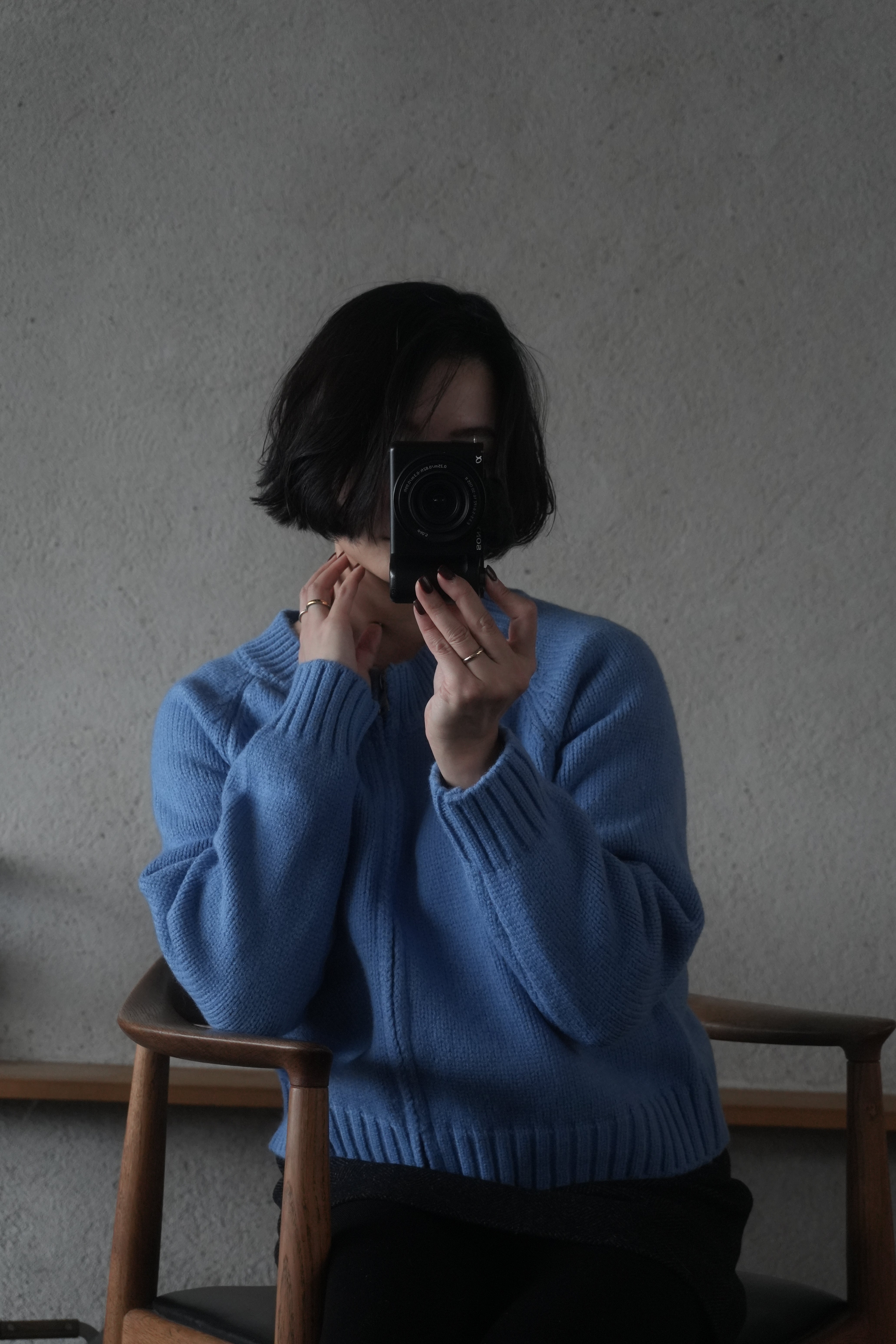 Blue zip knit