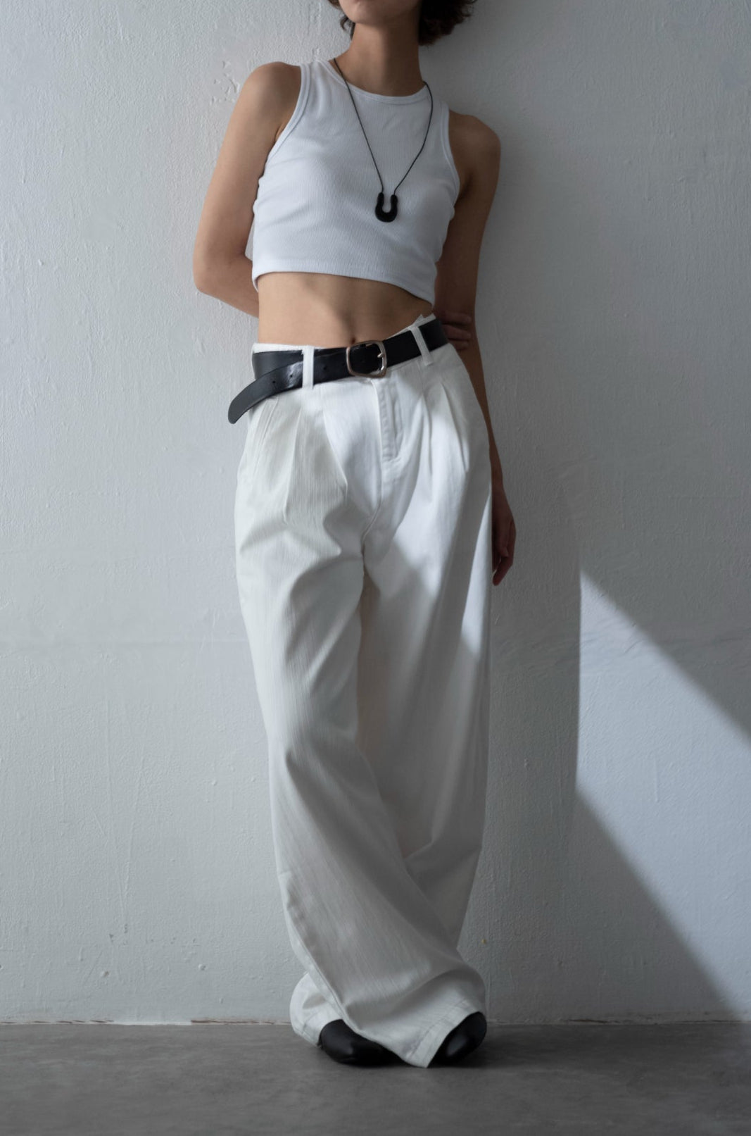 Cotton White wide trouser