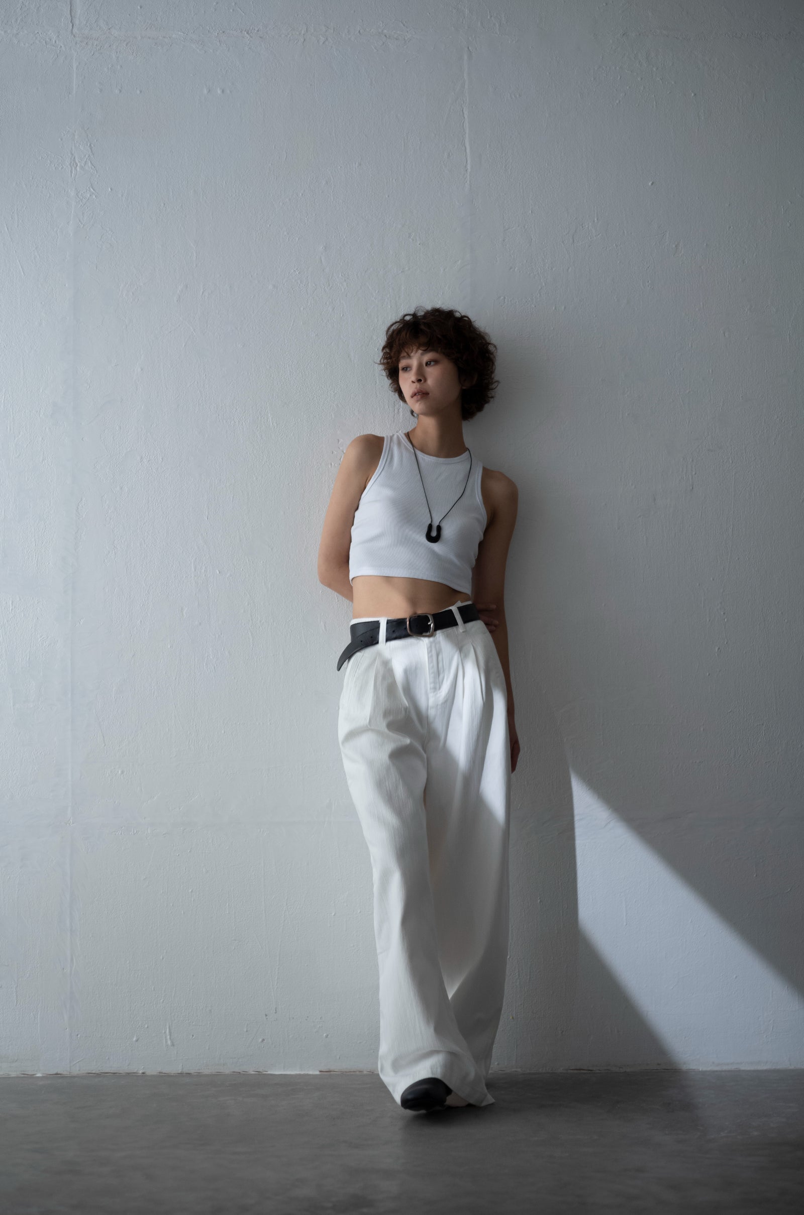 Cotton White wide trouser