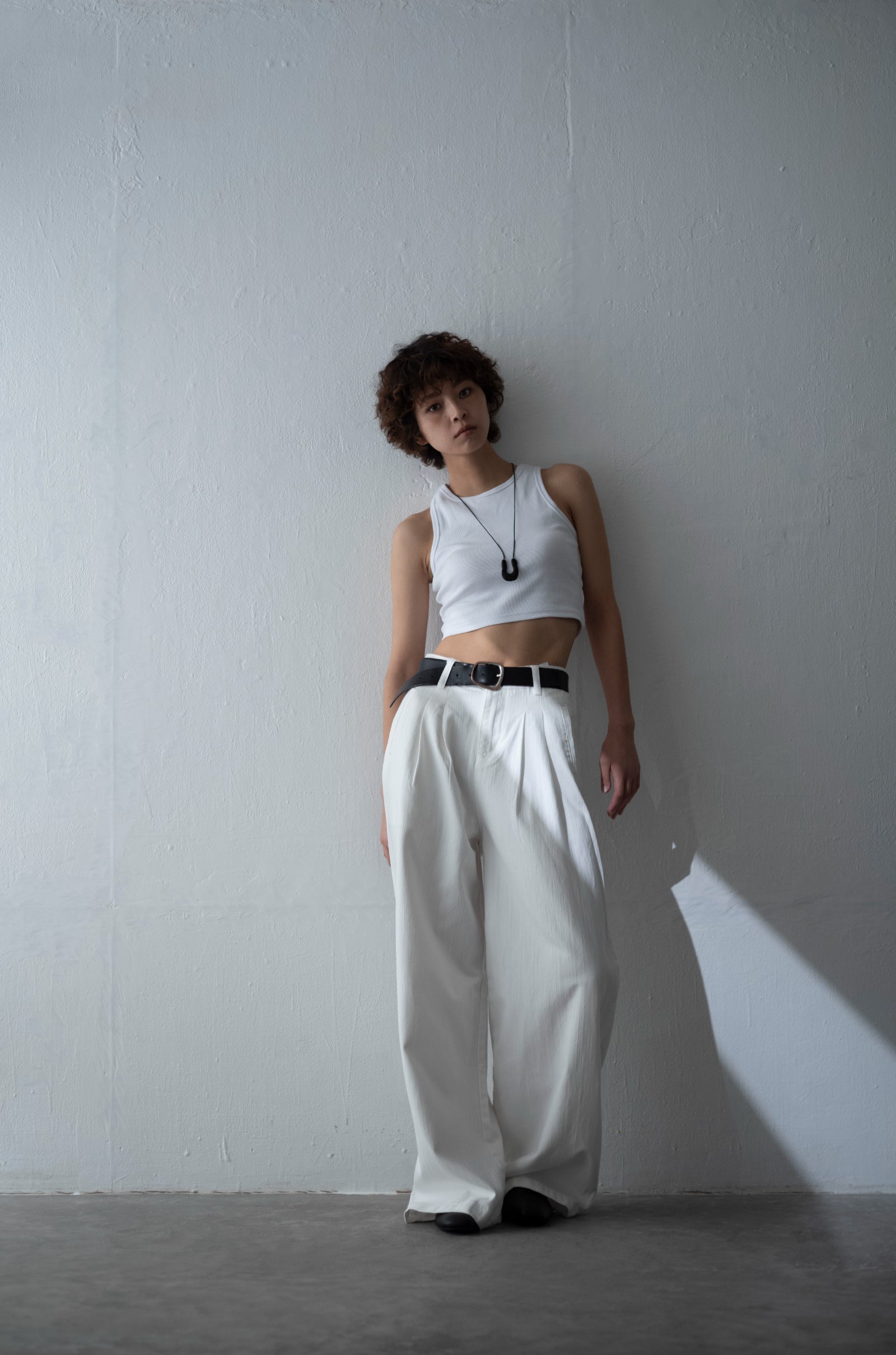 Cotton White wide trouser