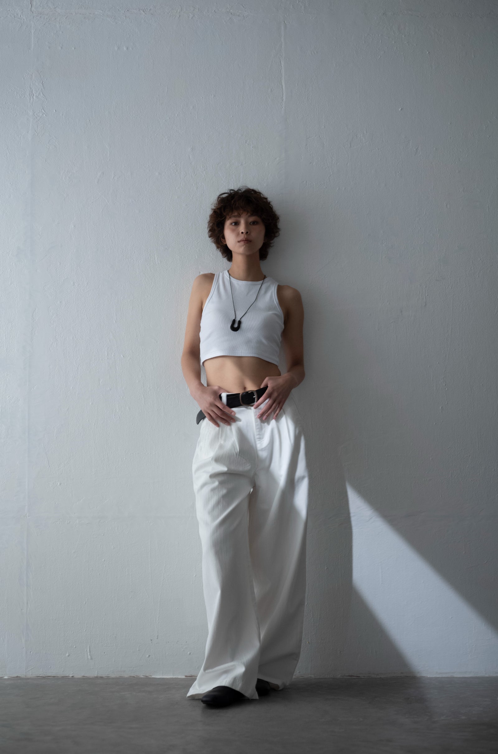 Cotton White wide trouser