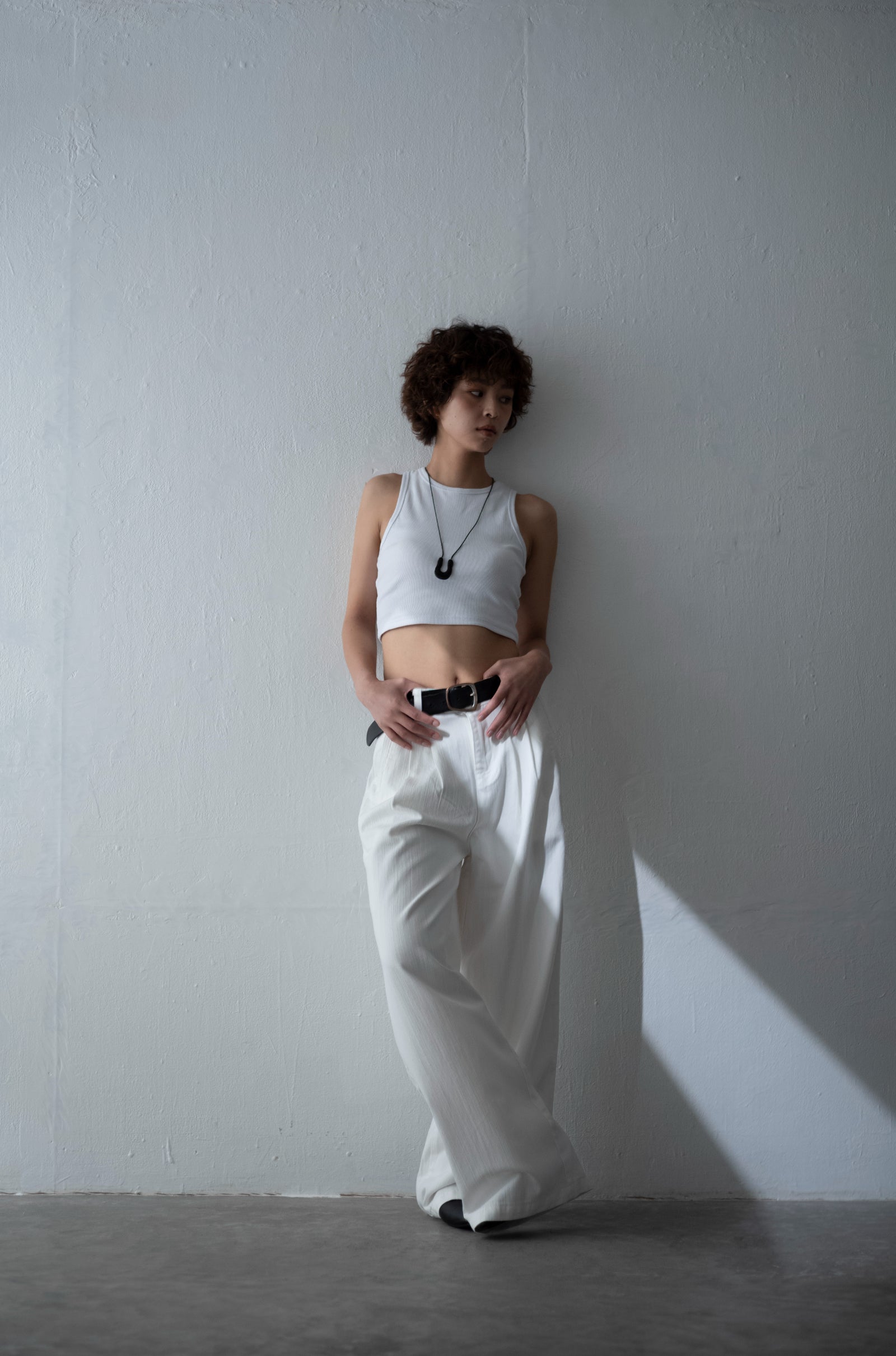 Cotton White wide trouser
