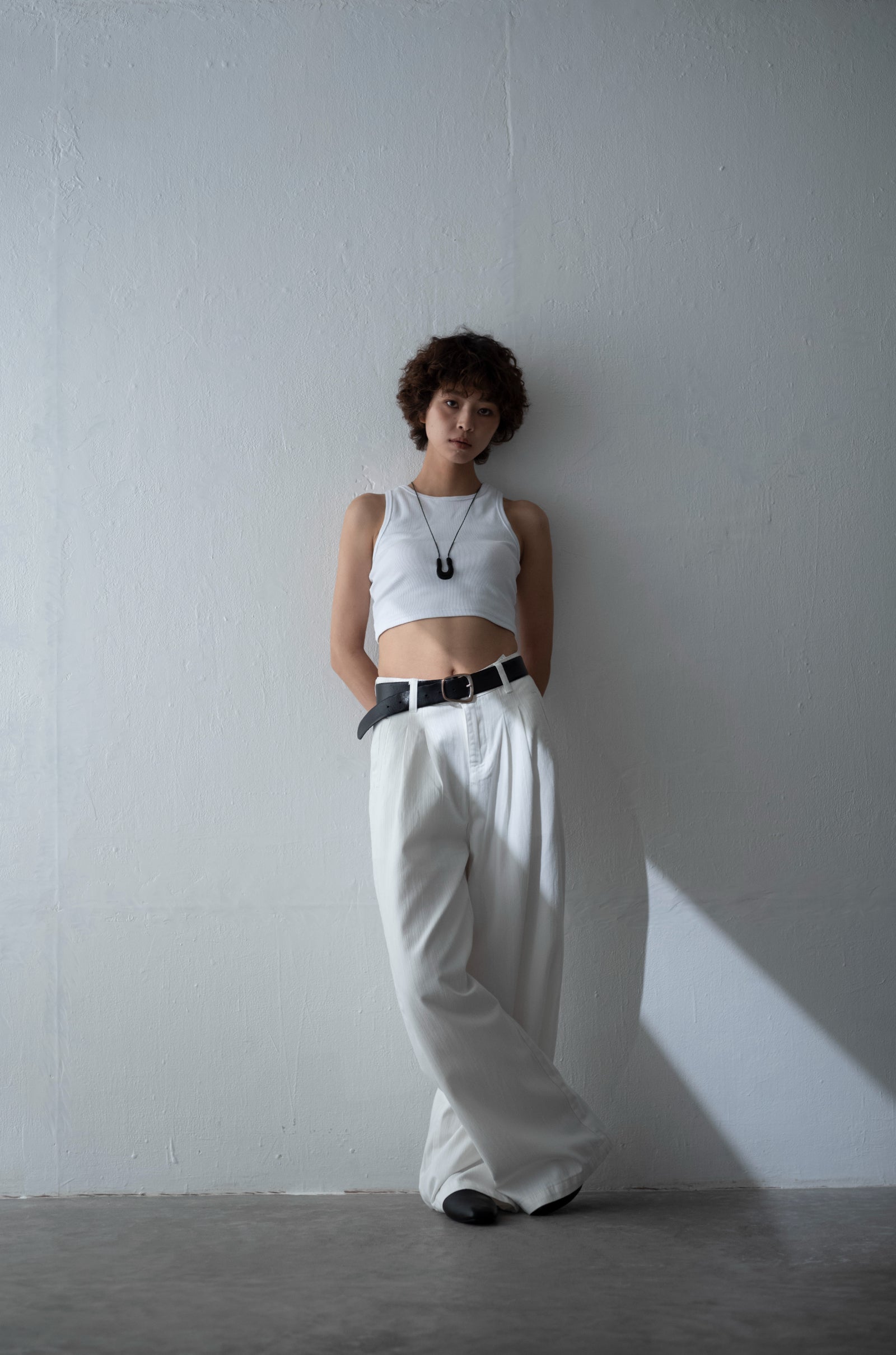 Cotton White wide trouser