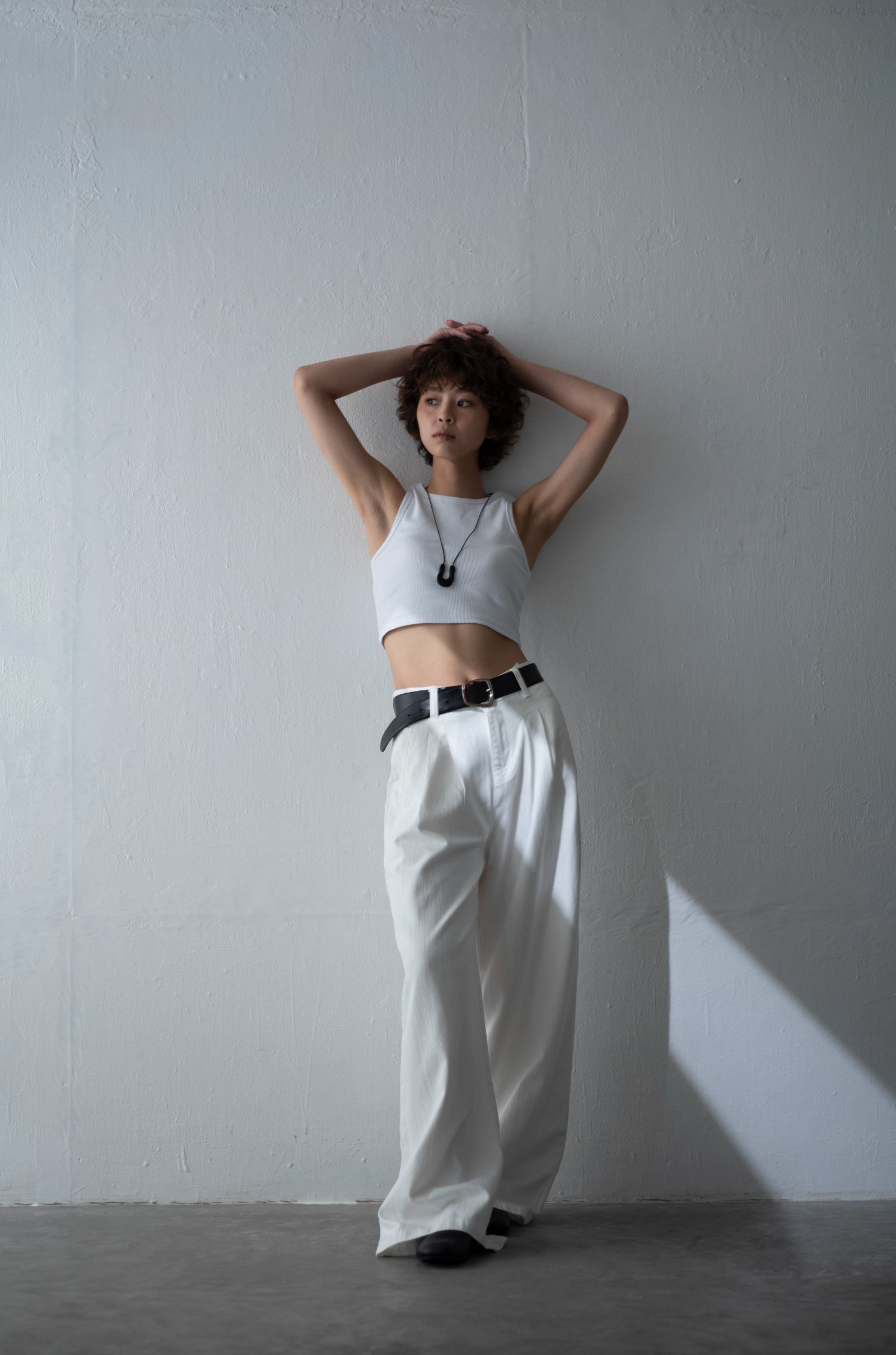 Cotton White wide trouser