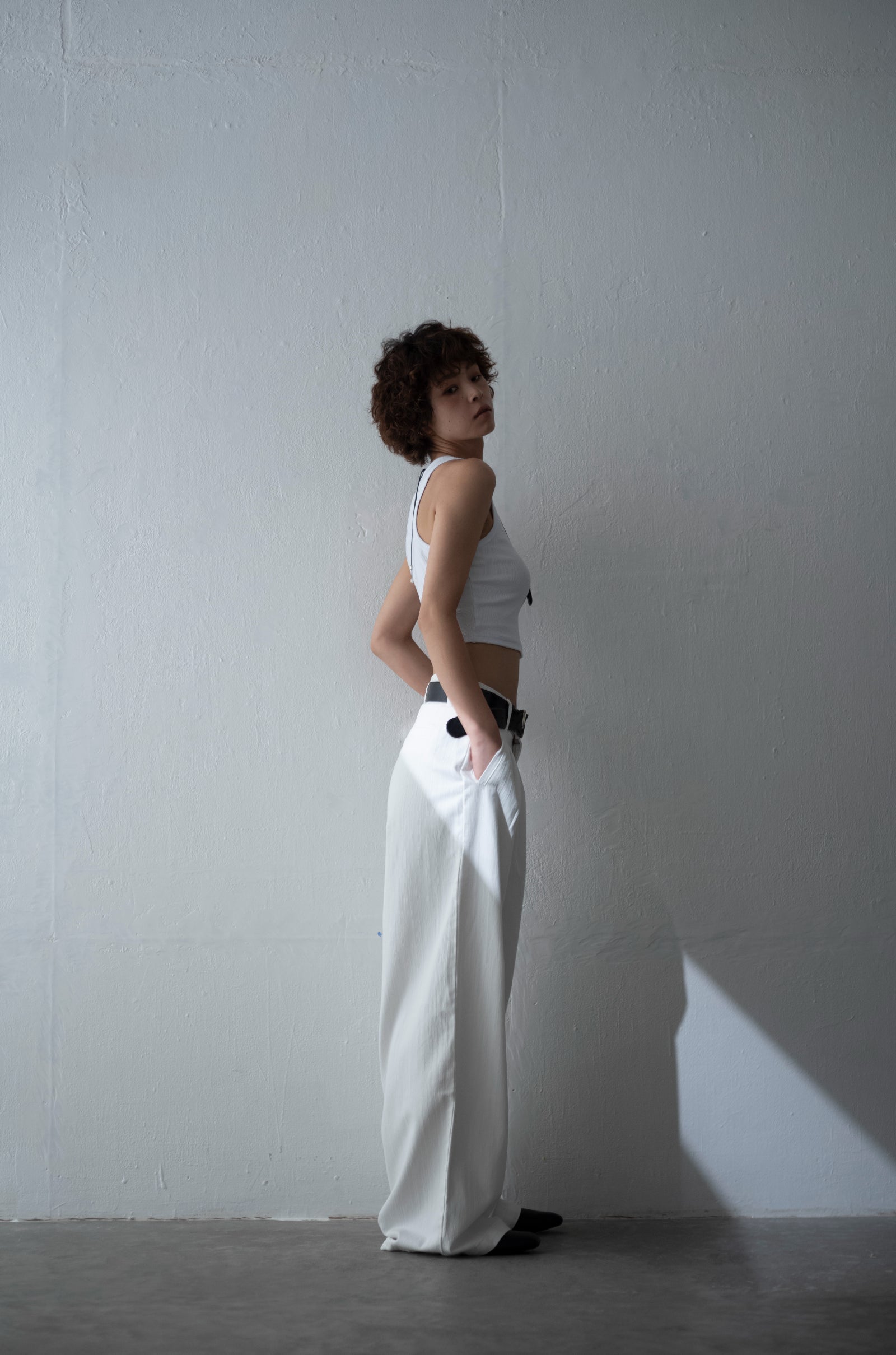 Cotton White wide trouser