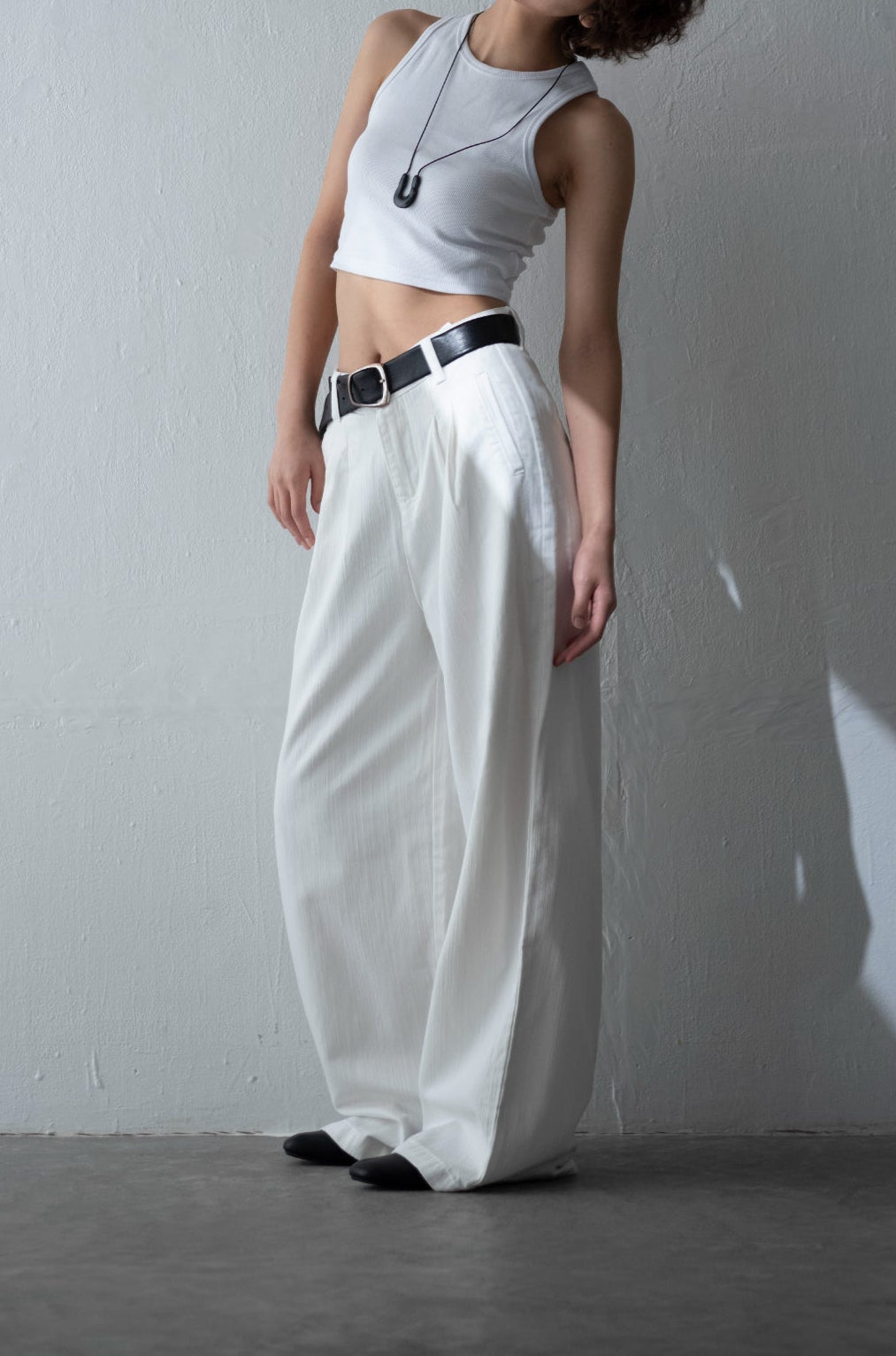 Cotton White wide trouser