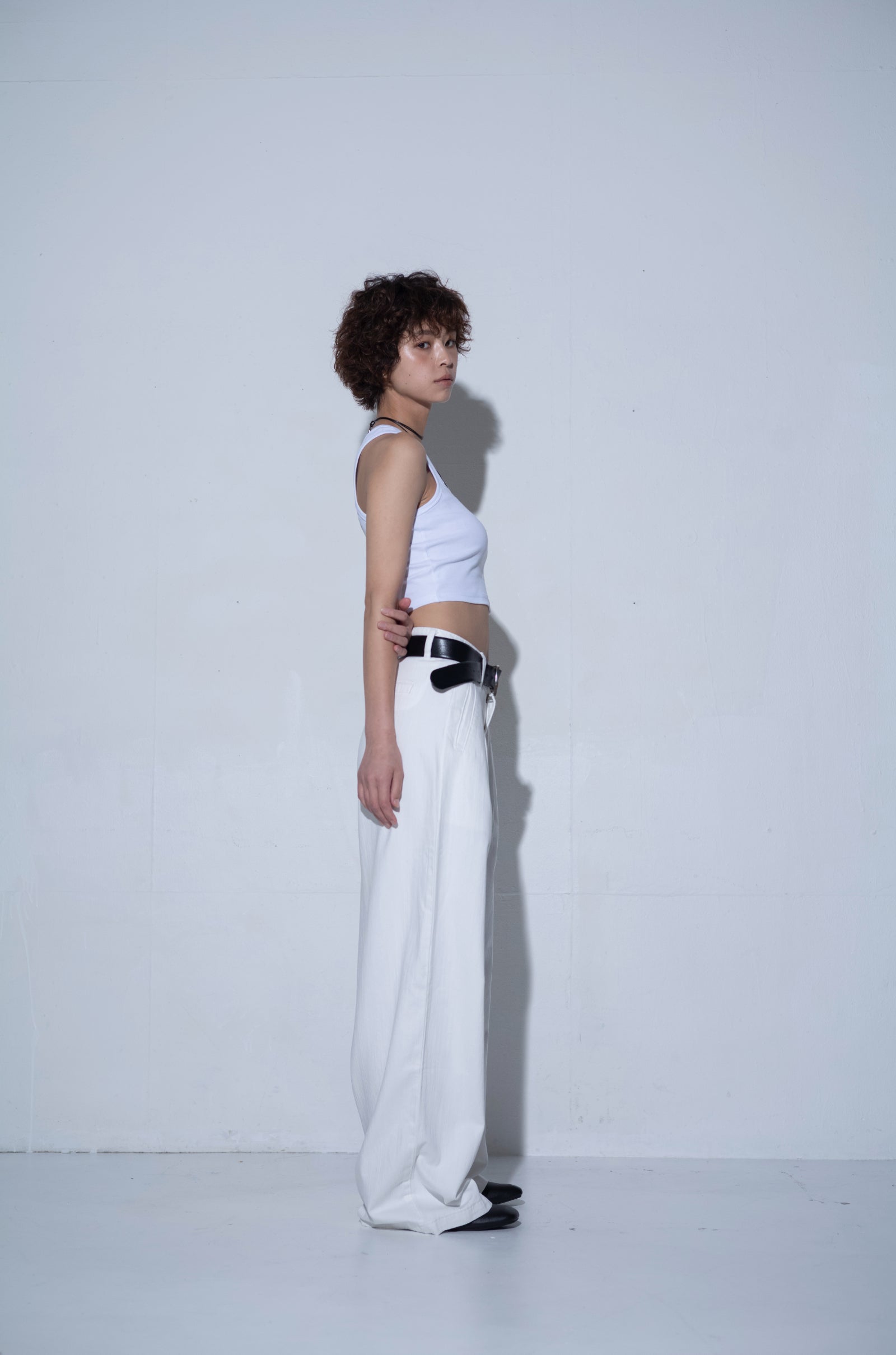 Cotton White wide trouser