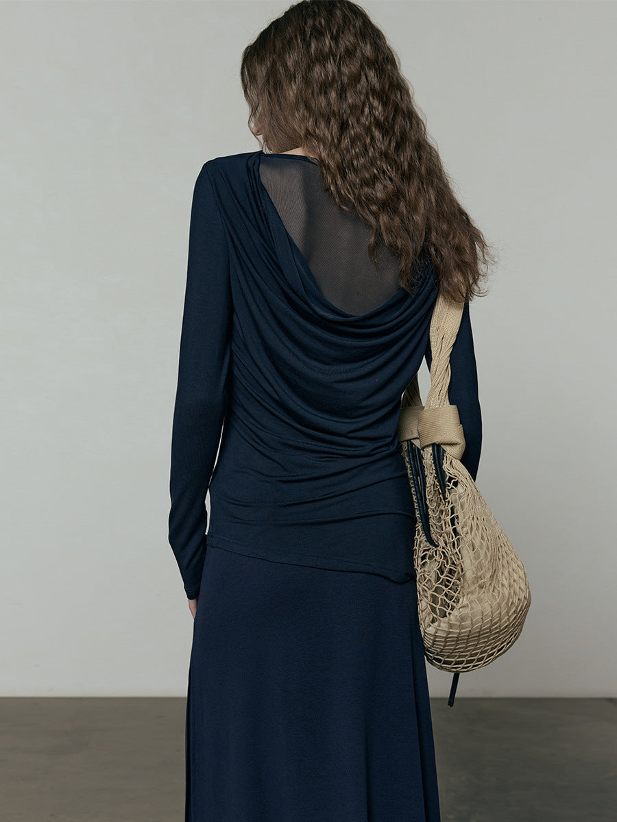 Back Drape Sheer Top