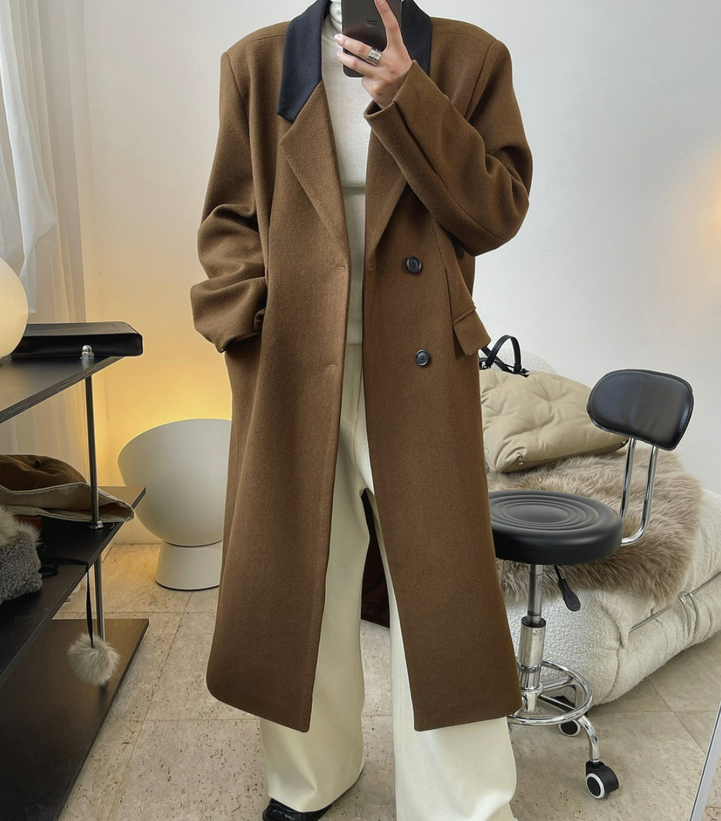 Notched Collar Wool blended Coat