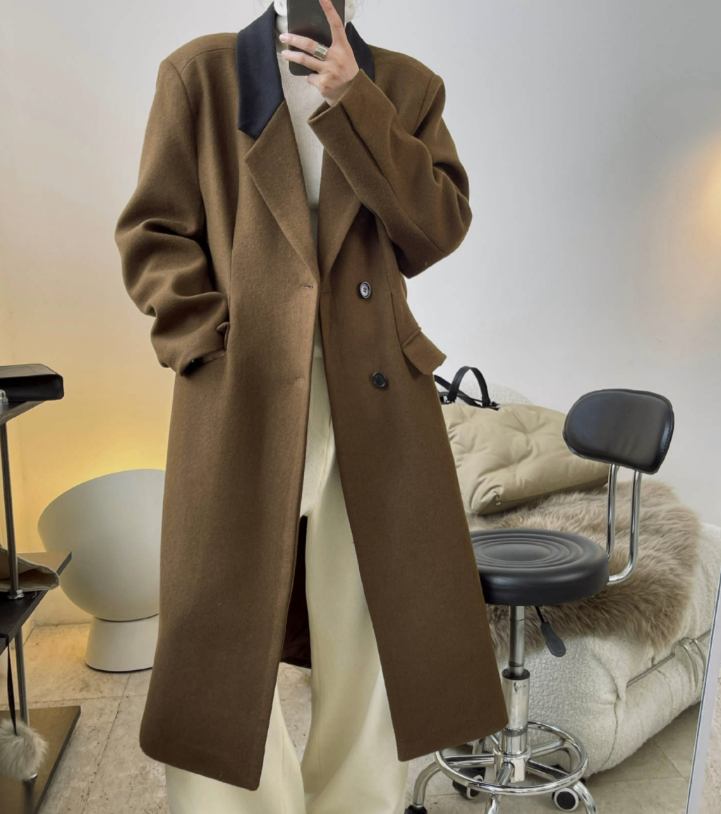 Notched Collar Wool blended Coat