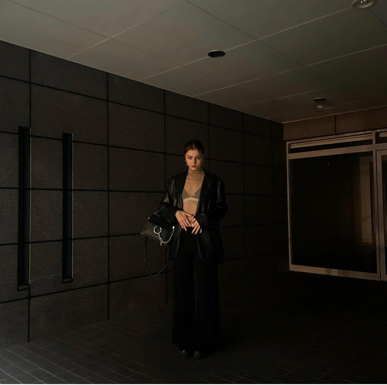 Solid vegan leather jacket