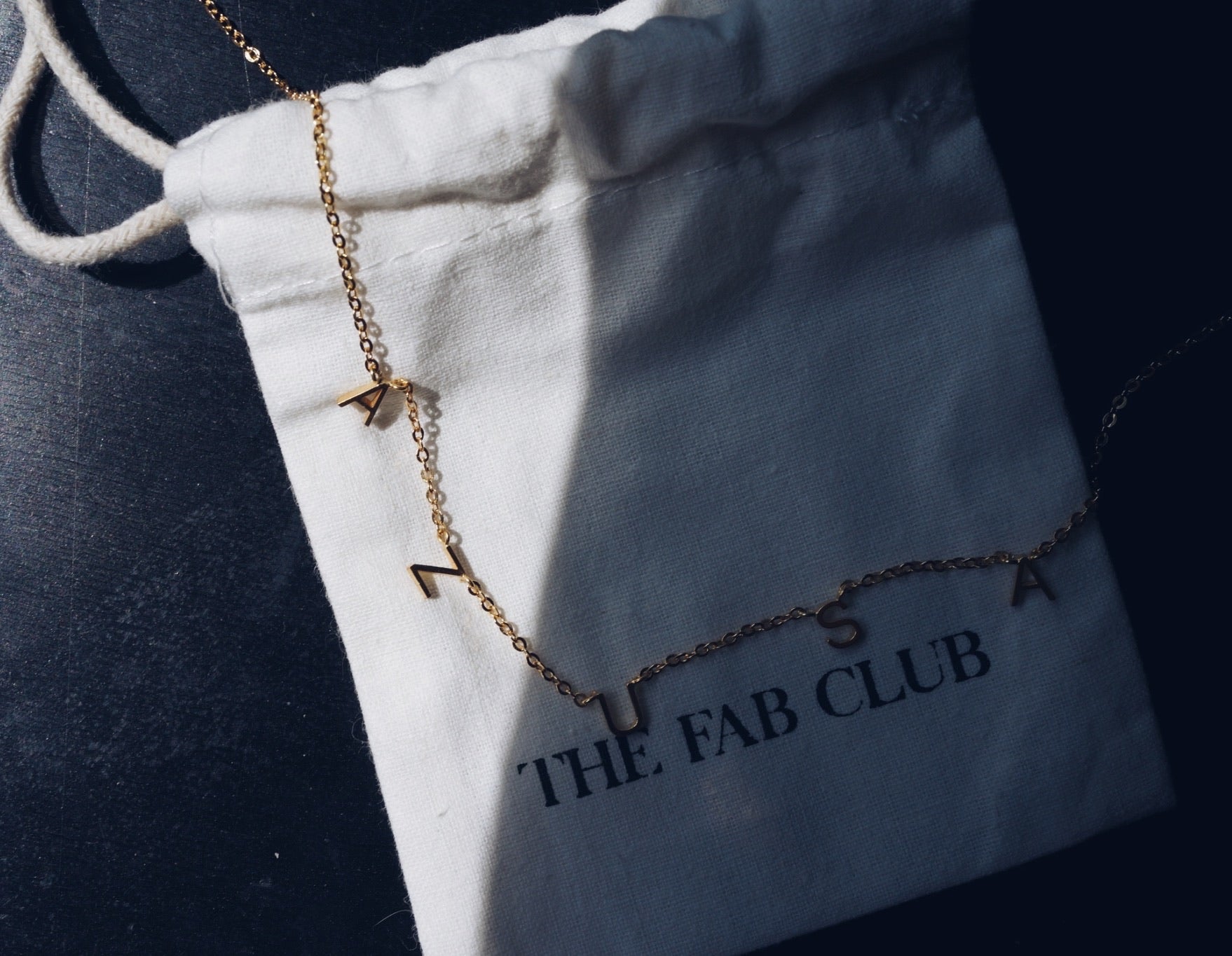 Hanging block necklace (personalize)