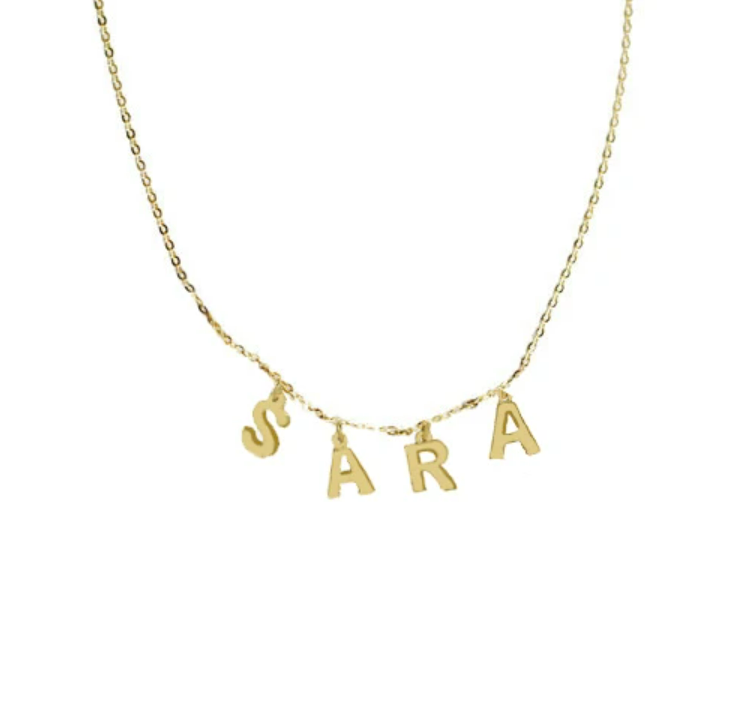 Hanging block necklace (personalize)