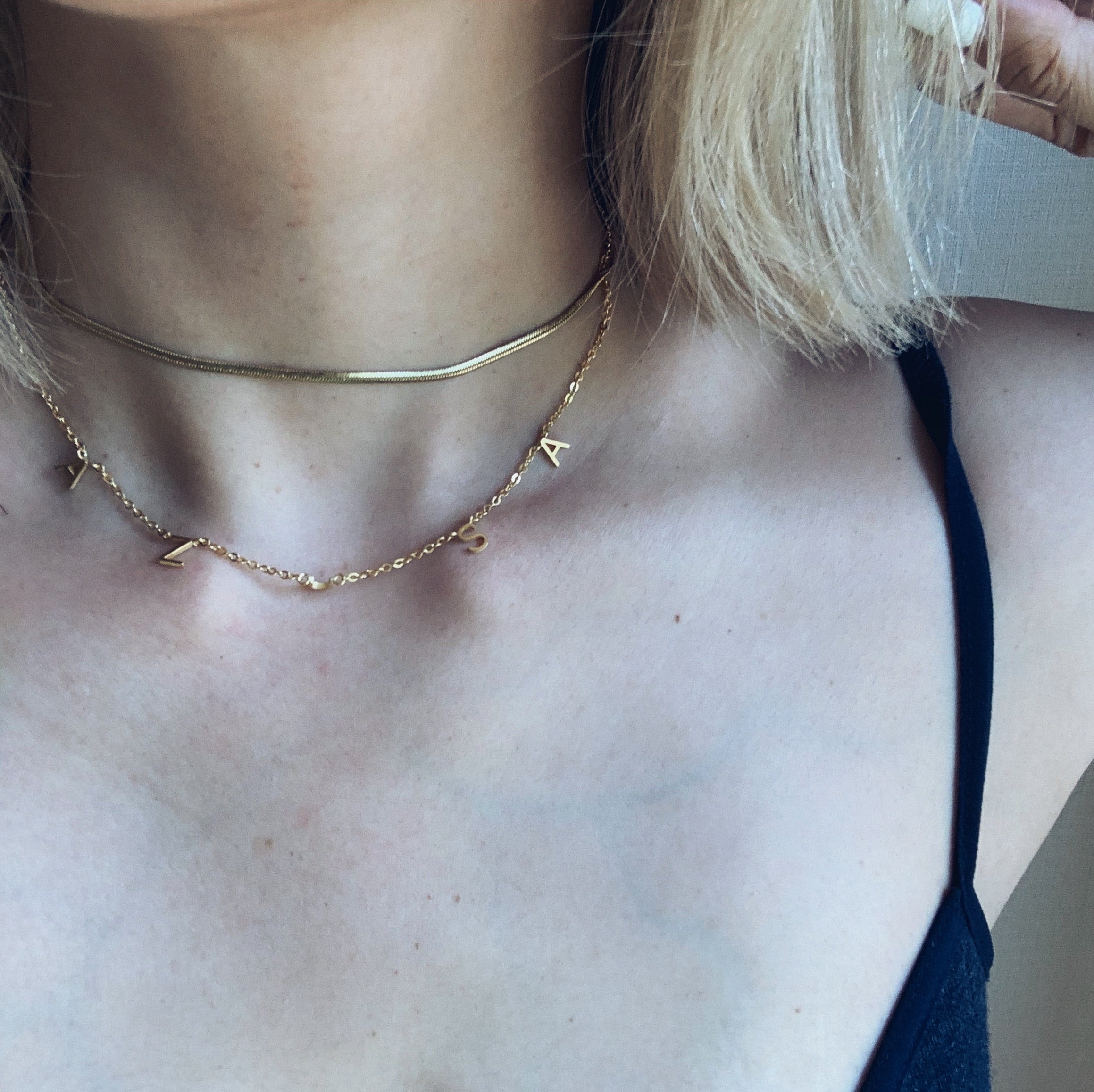Hanging block necklace (personalize)