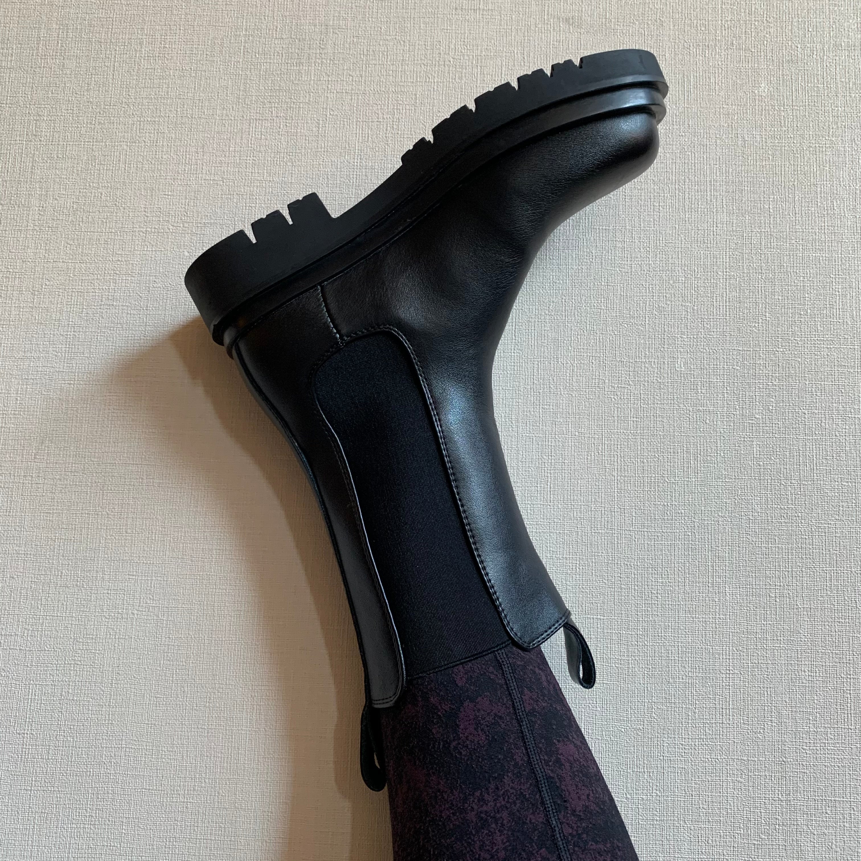 Black leather boots