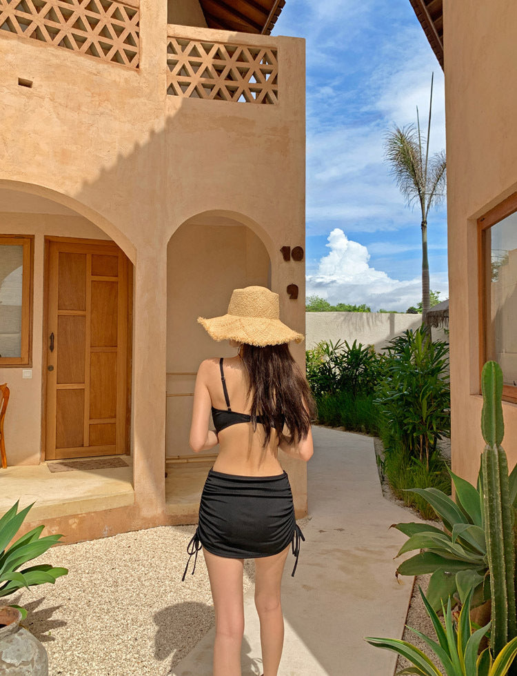 Side-Ruched Tankini Dress Swimsuit