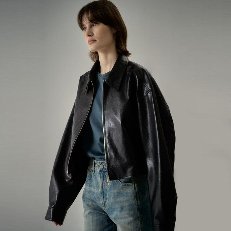 Black leather jacket