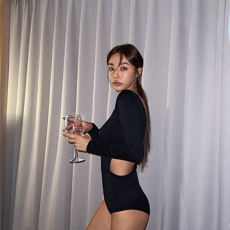 Cut-Out Long Sleeve Swimsuit