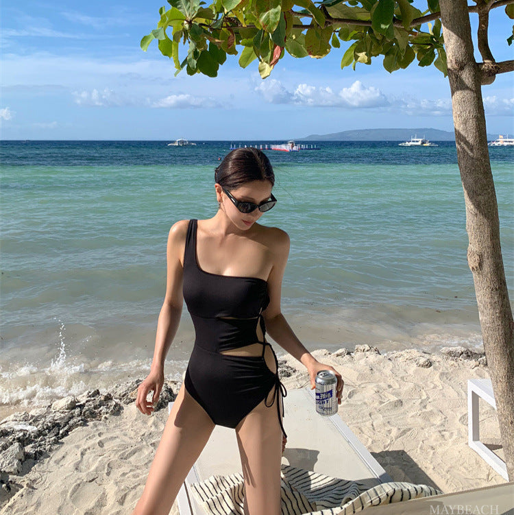 Asymmetric Cut-Out One Shoulder Swimsuit