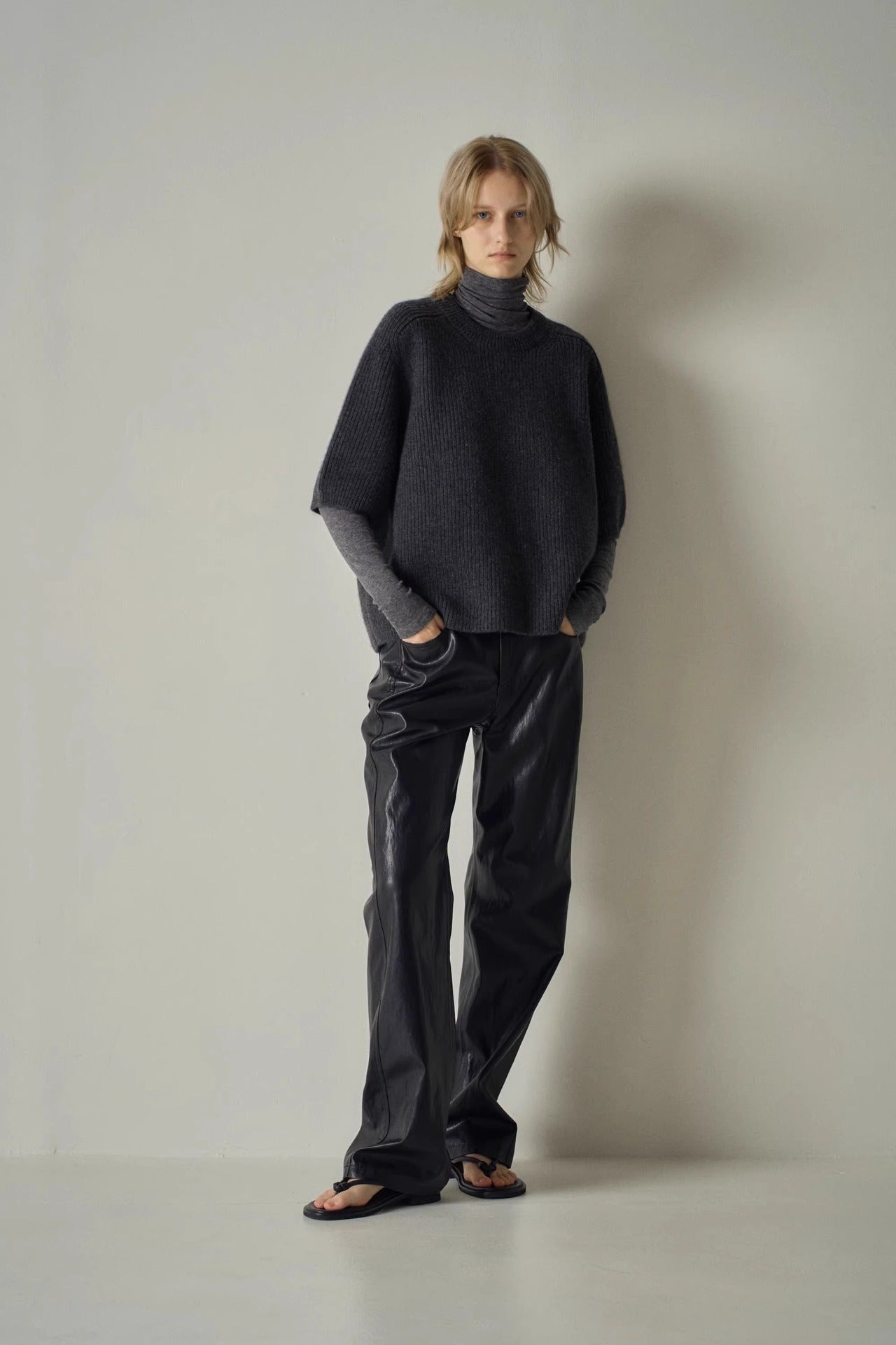 Vegan leather trousers
