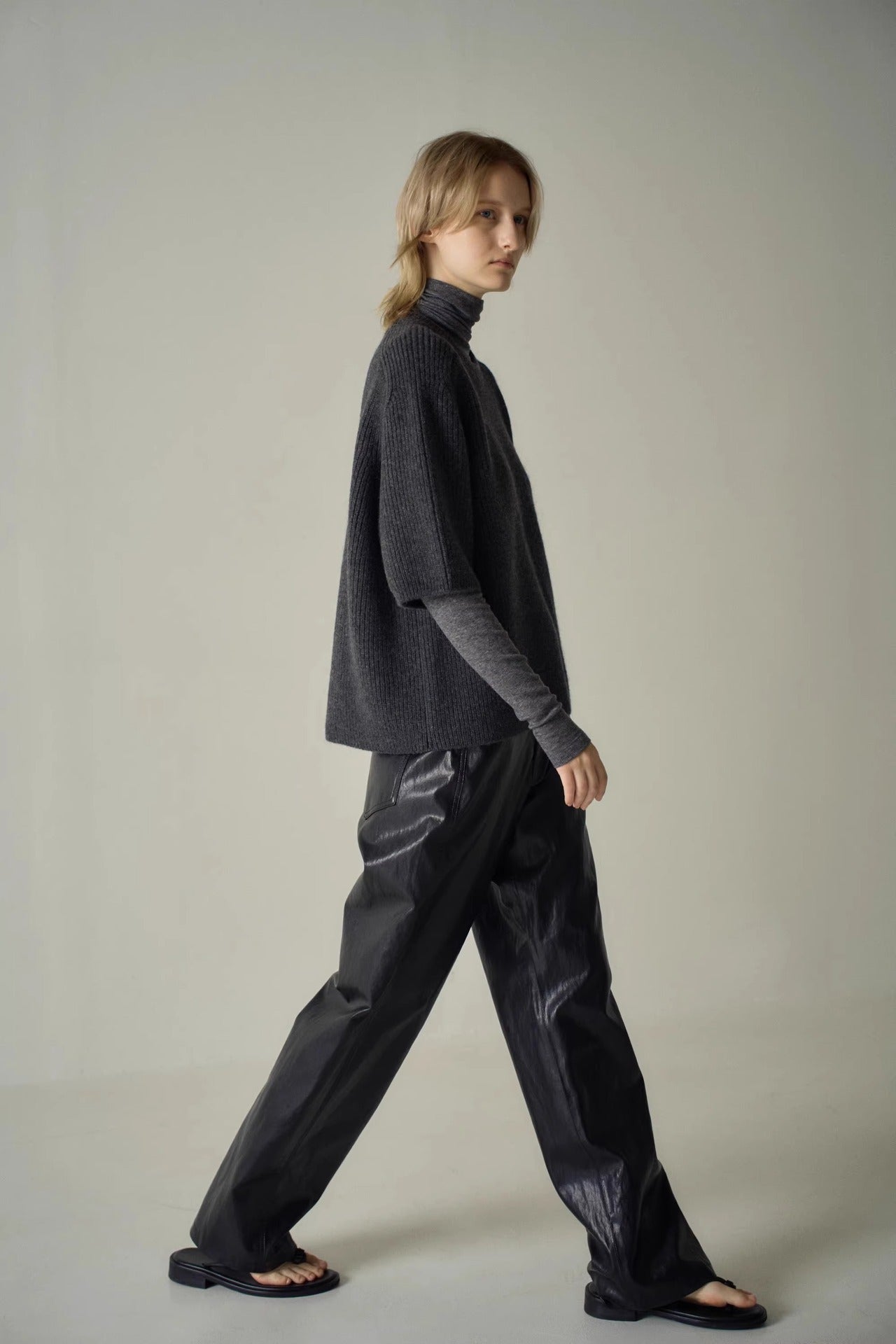 Vegan leather trousers