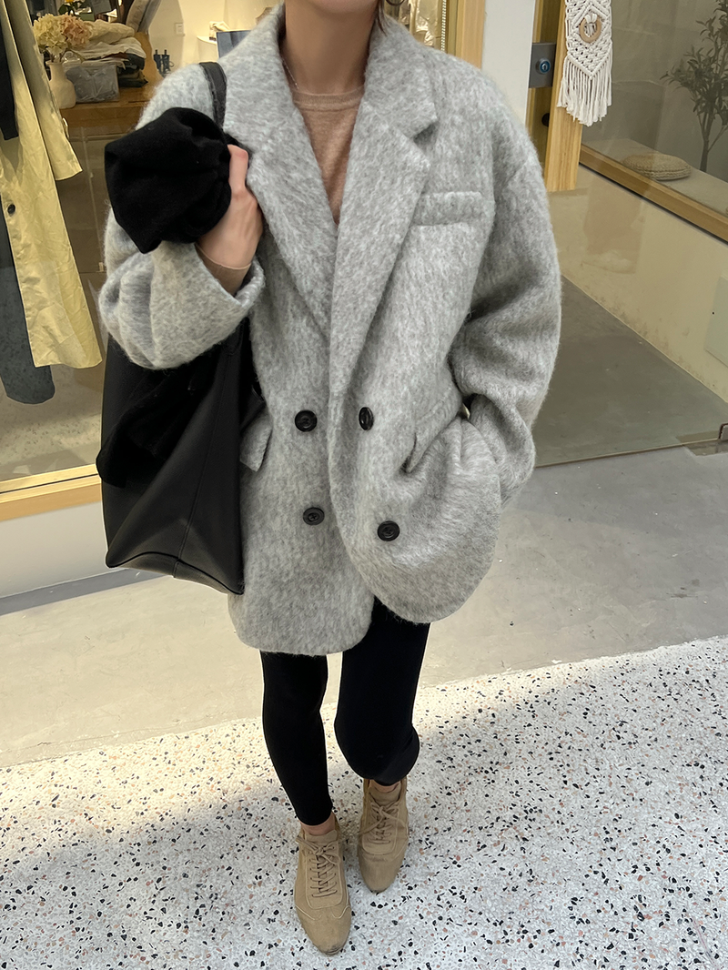 Wool Blend Shaggy Coat