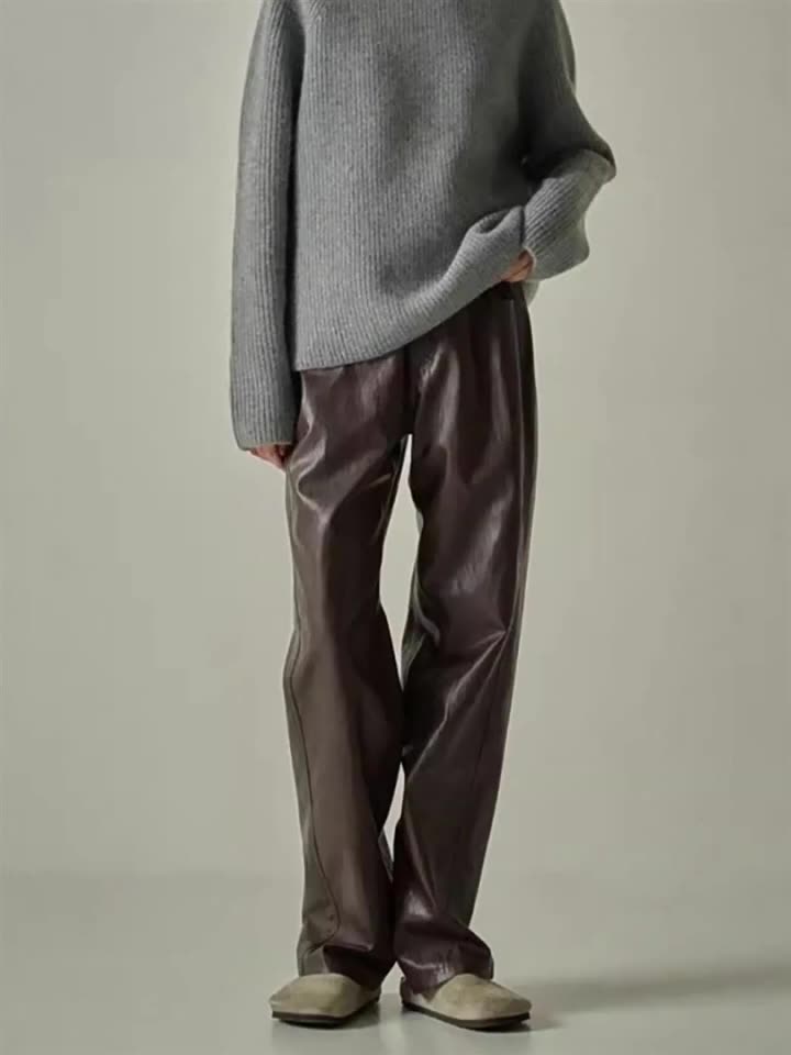 Vegan leather trousers
