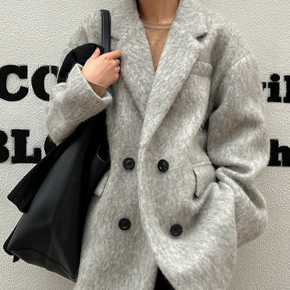 Wool Blend Shaggy Coat