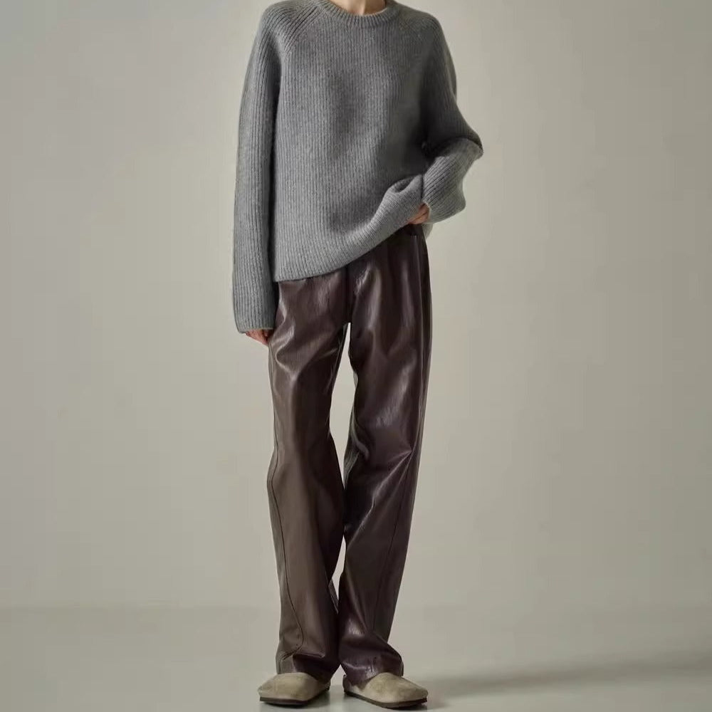 Vegan leather trousers
