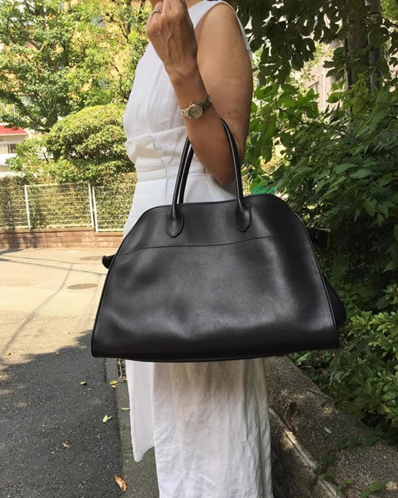 Real leather boston bag