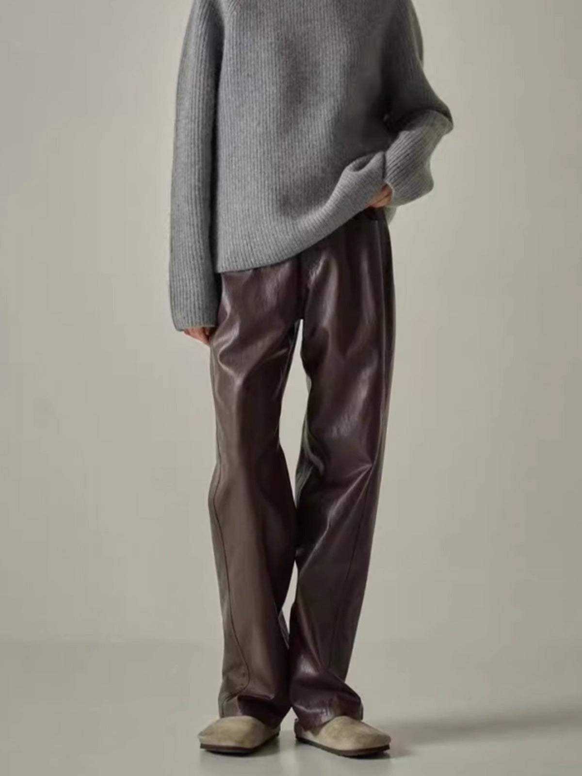 Vegan leather trousers