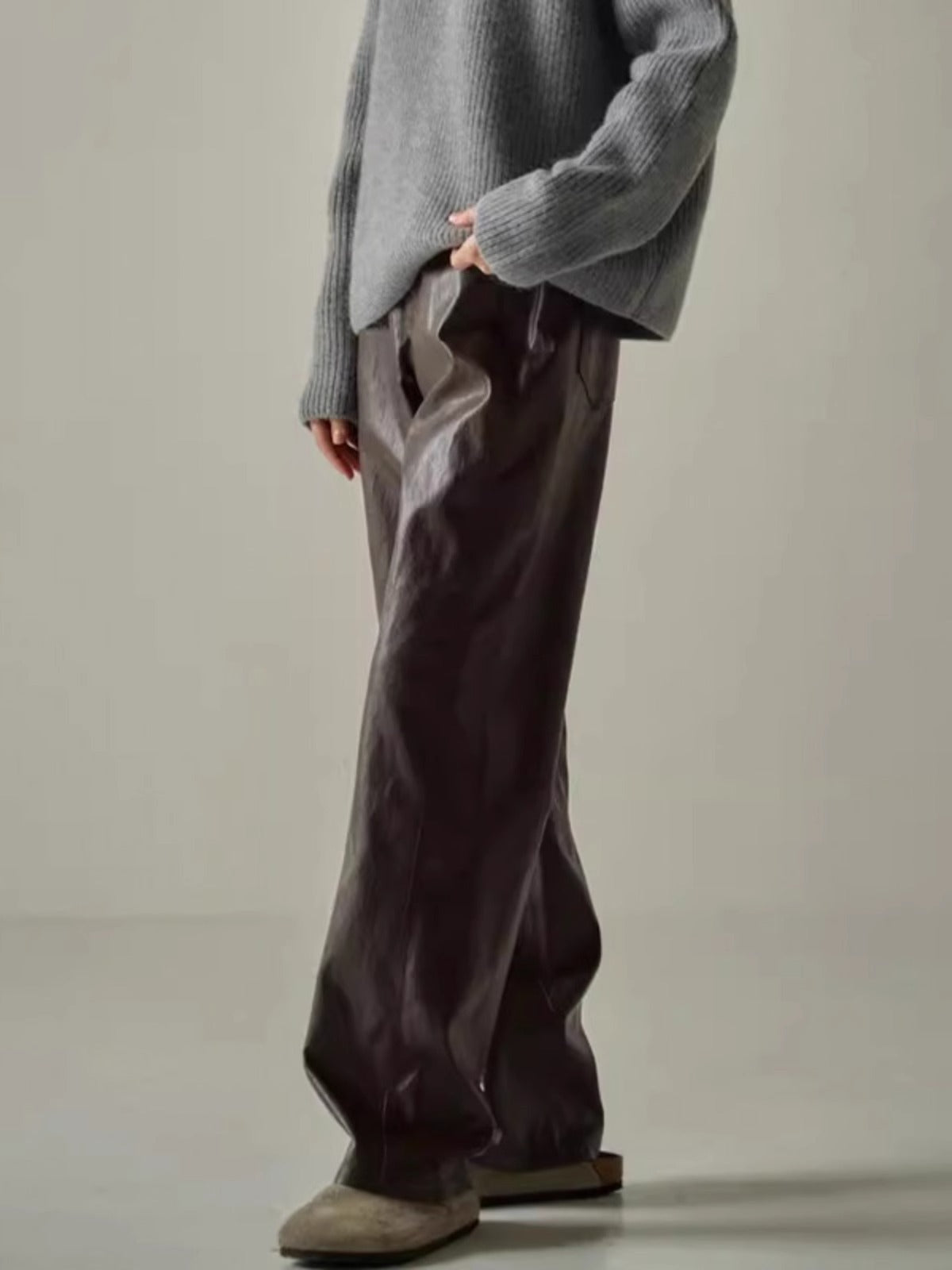 Vegan leather trousers
